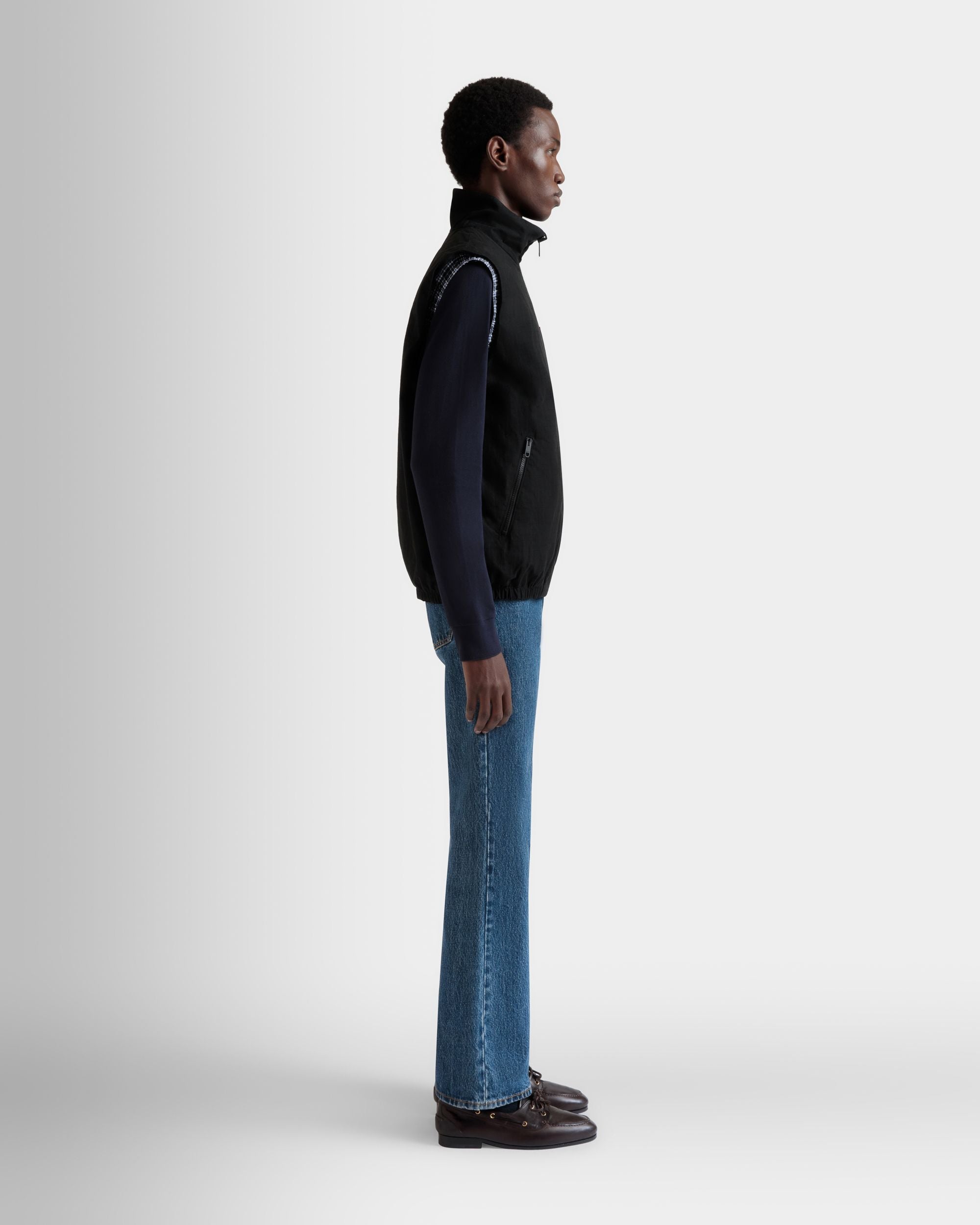 Reversible Vest in a Black Cotton Blend - Men's - Bally - 06