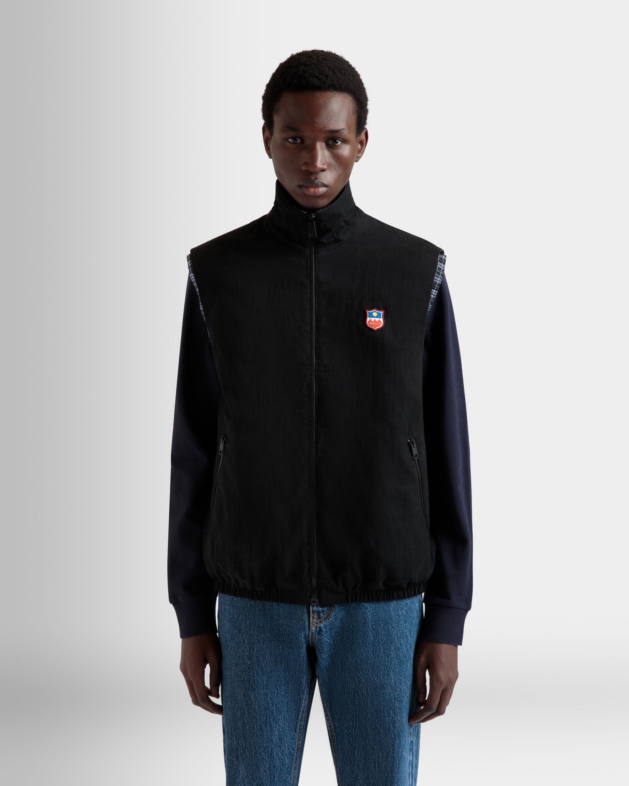 Reversible Vest in a Black Cotton Blend - Men's - Bally - 09