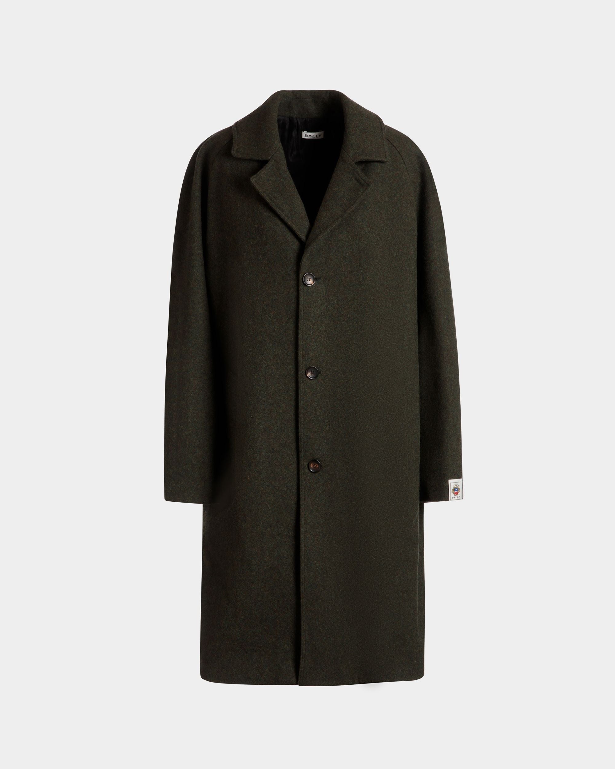 Single-breasted Coat In Dark Green Wool - Men's - Bally - 01