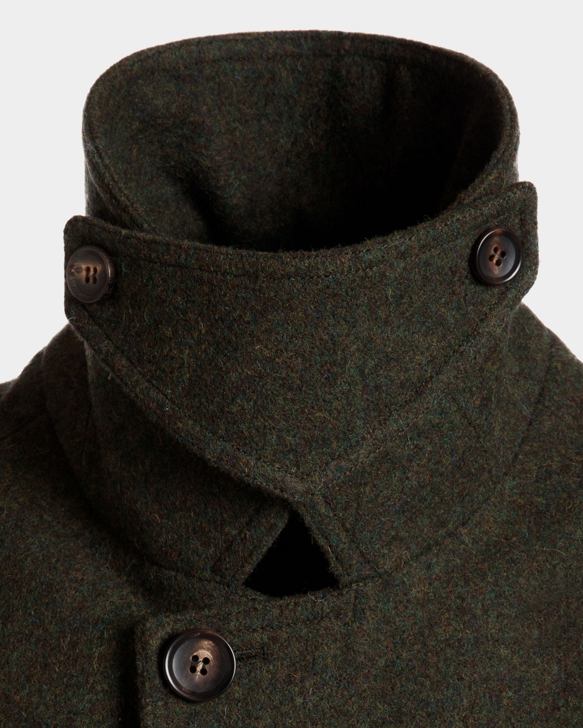 Single-breasted Coat In Dark Green Wool - Men's - Bally - 02