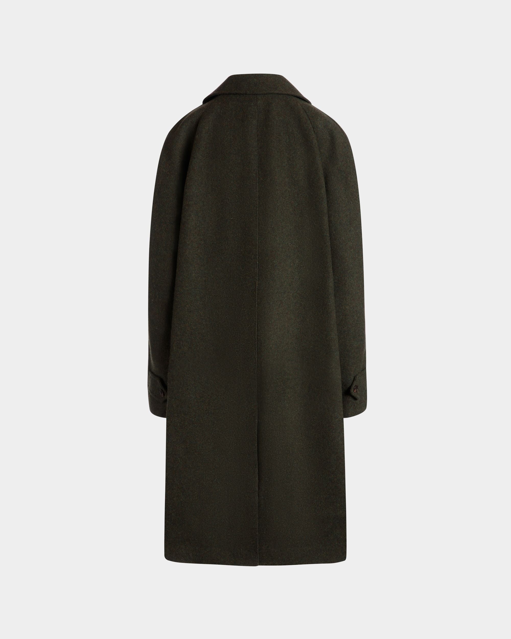Single-breasted Coat In Dark Green Wool - Men's - Bally - 03