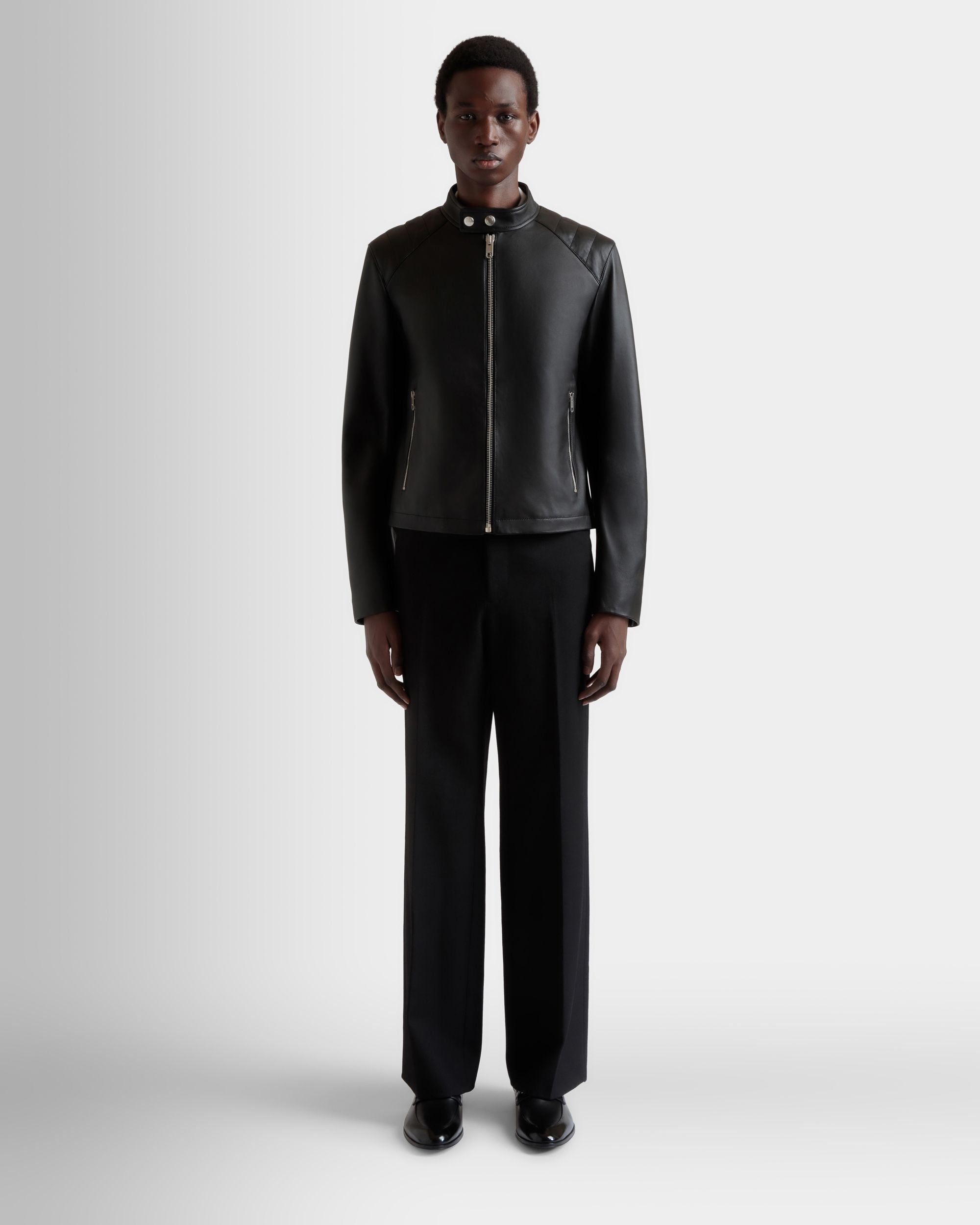 Giacca Biker In Pelle Nera - Uomo - Bally - 02