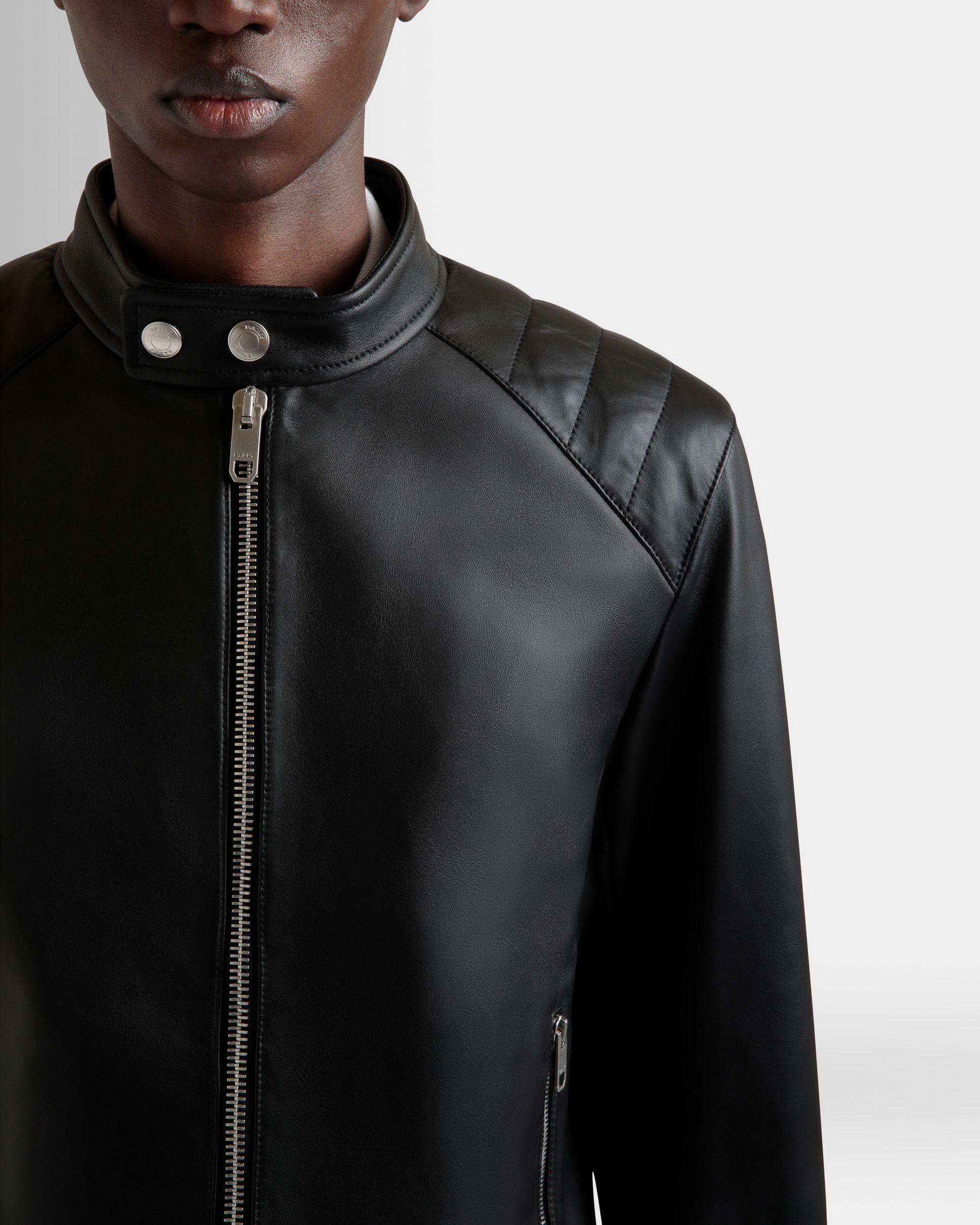 Giacca Biker In Pelle Nera - Uomo - Bally - 03