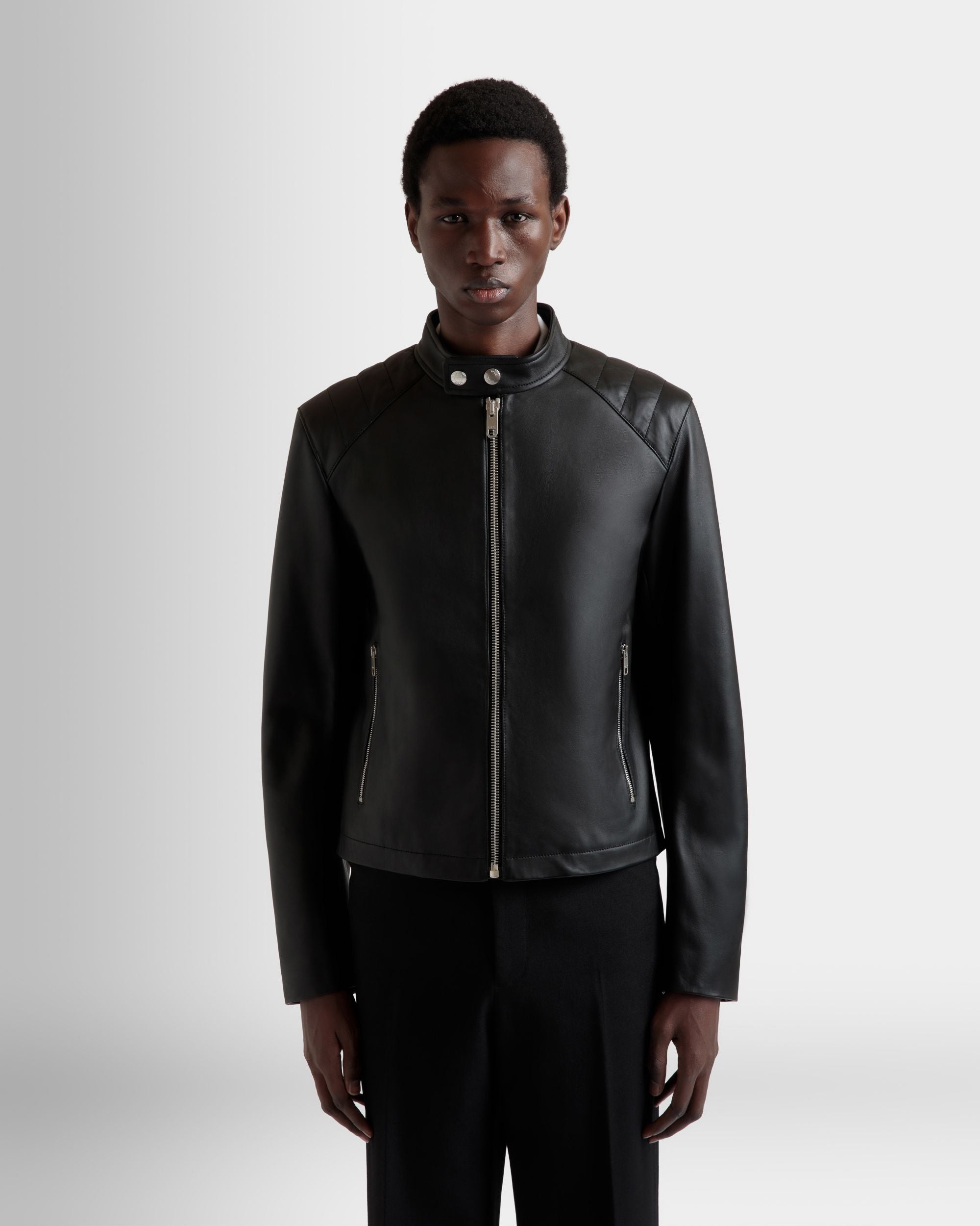 Giacca Biker In Pelle Nera - Uomo - Bally - 08