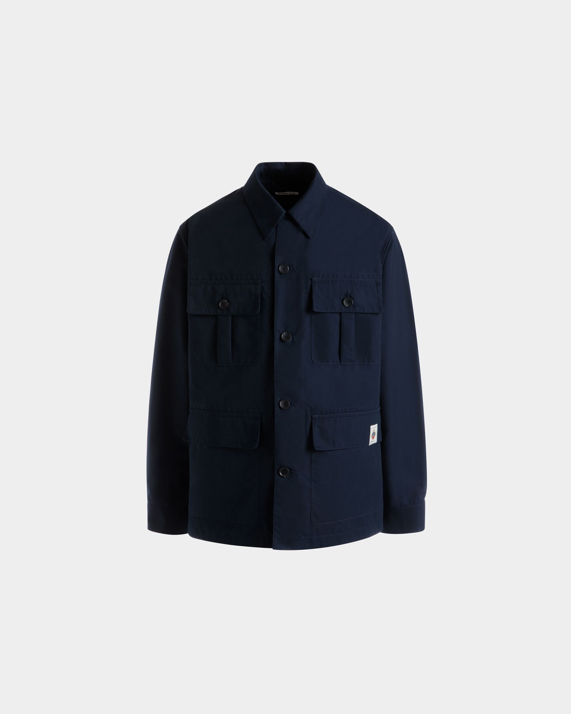 Field Jacket In Misto Cotone Navy Blue - Uomo - Bally - 01