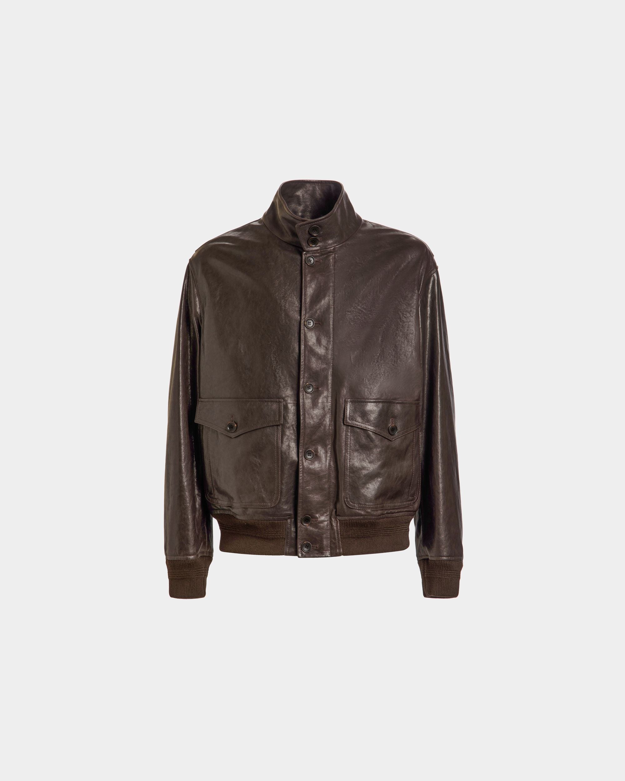 Blouson Jacket in Ebano Leather - Men's - Bally - 01