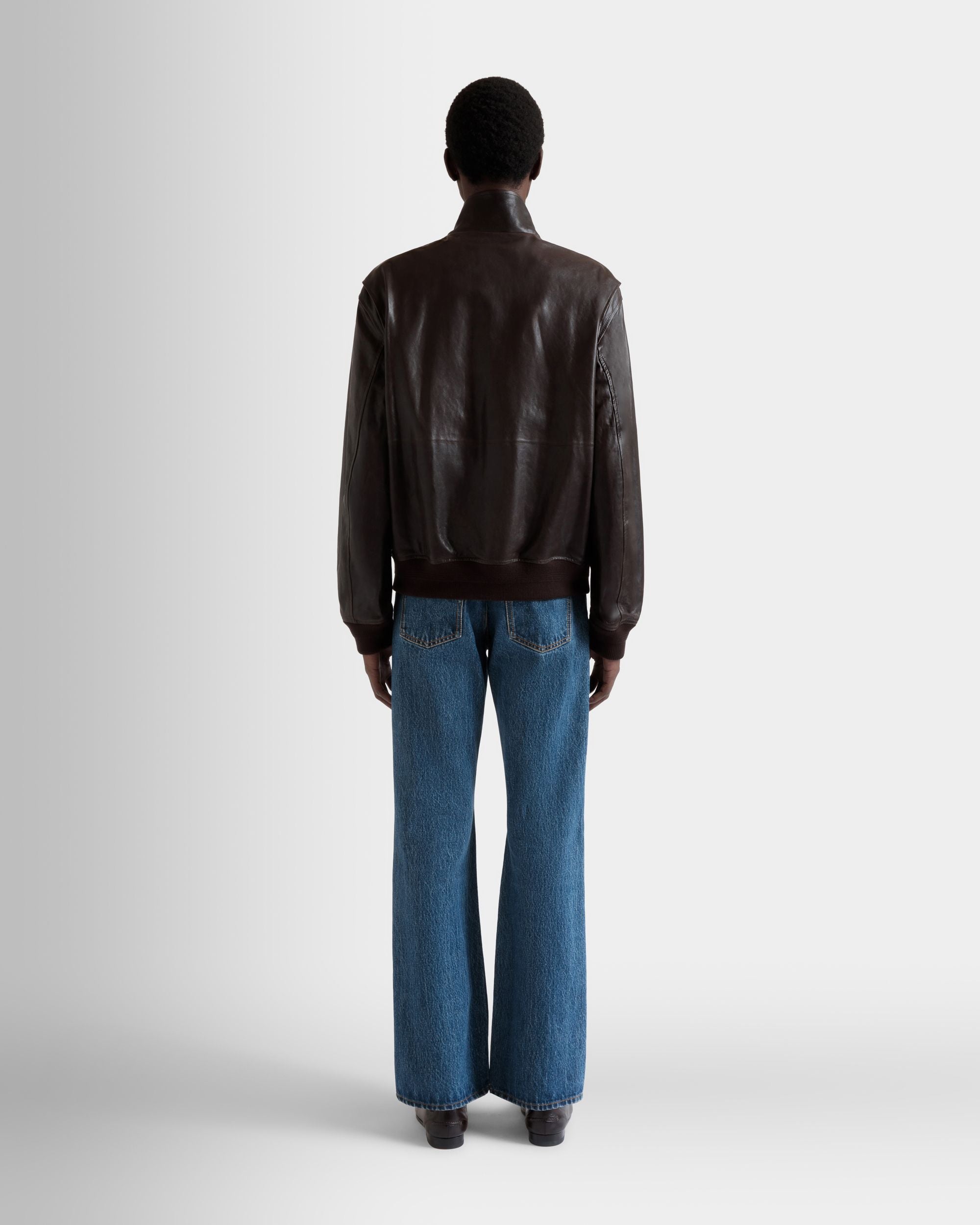 Blouson Jacket in Ebano Leather - Men's - Bally - 06