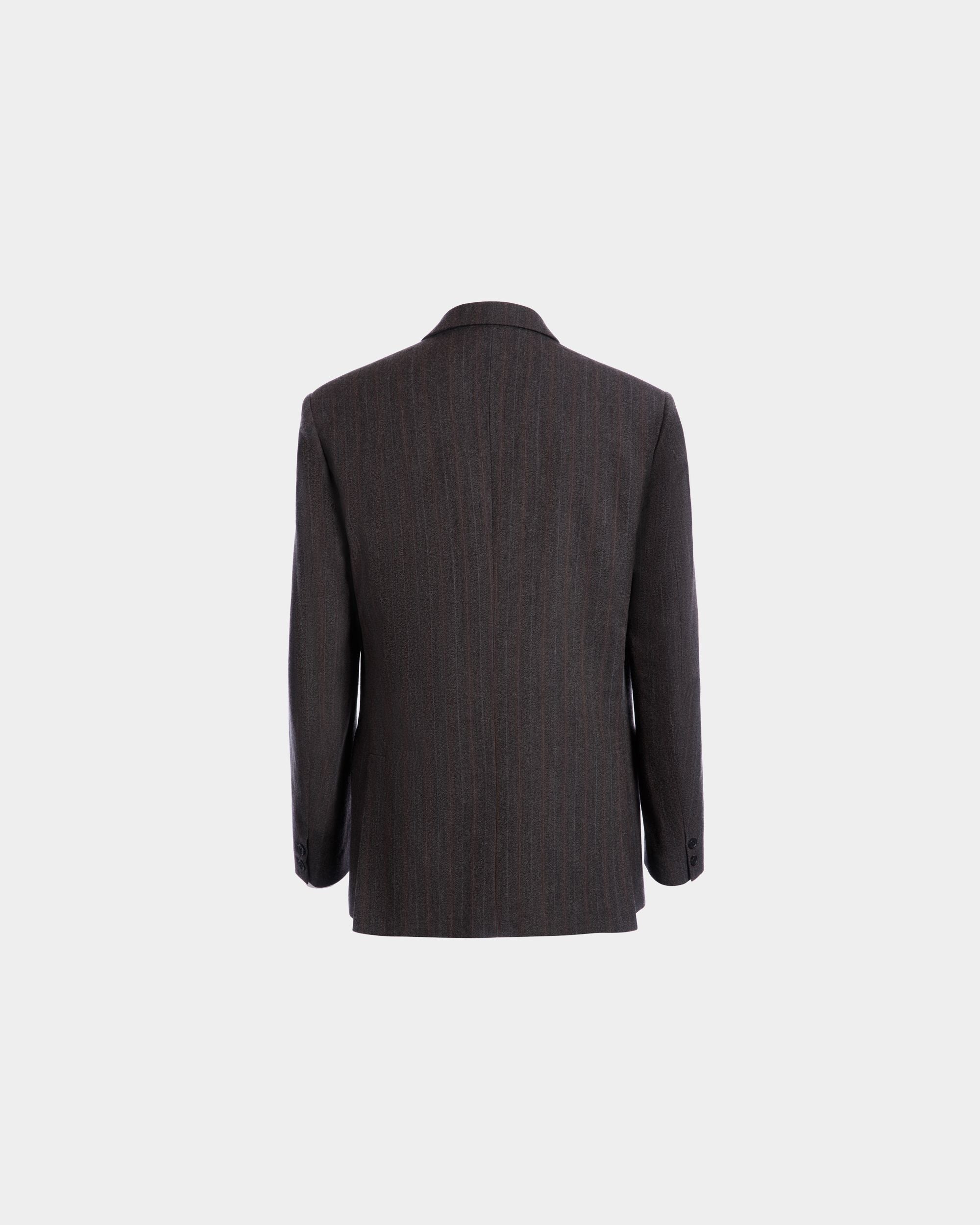 Blazer In Misto Lana Grigio Con Motivo Gessato - Uomo - Bally - 03