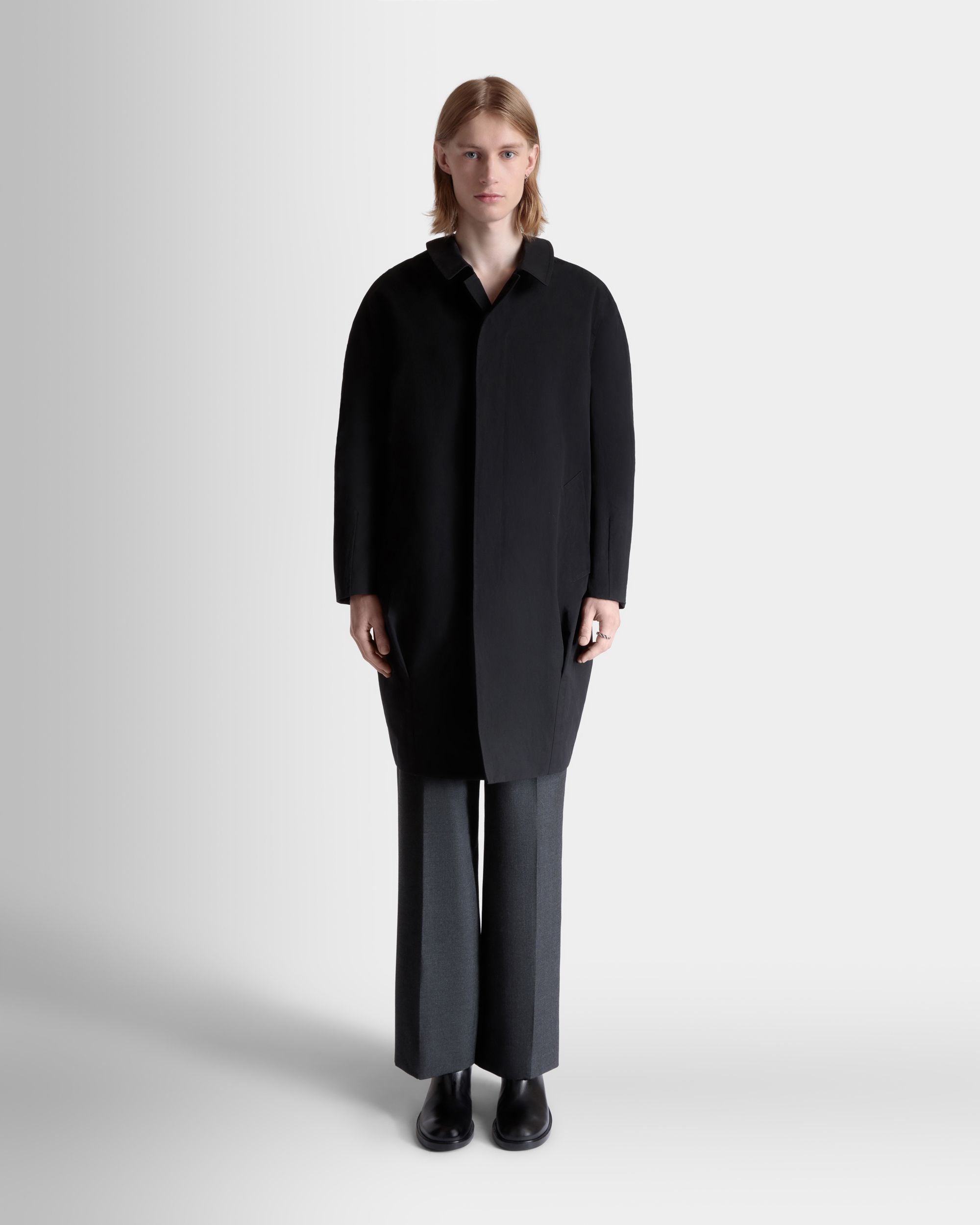 Mantel Aus Schwarzem Polyester - Homme - Bally - 02