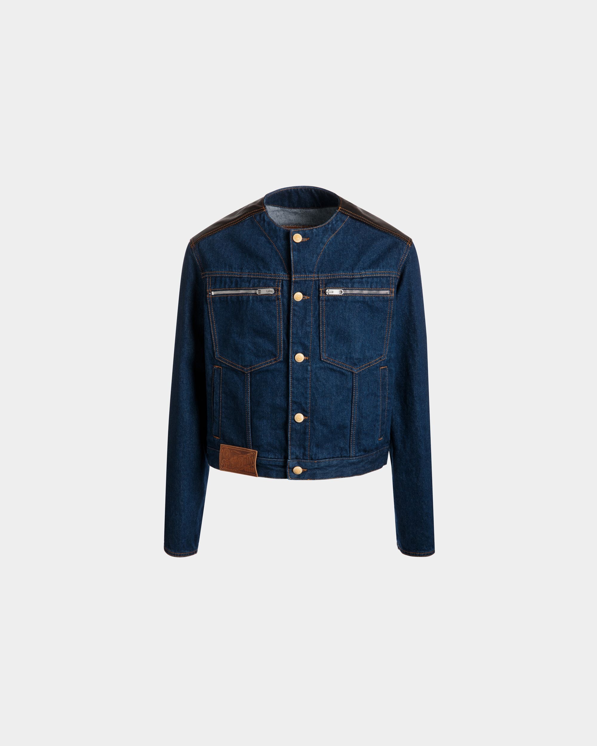Truckerjacke Aus Baumwolle In Navy Blue - Herren - Bally - 01