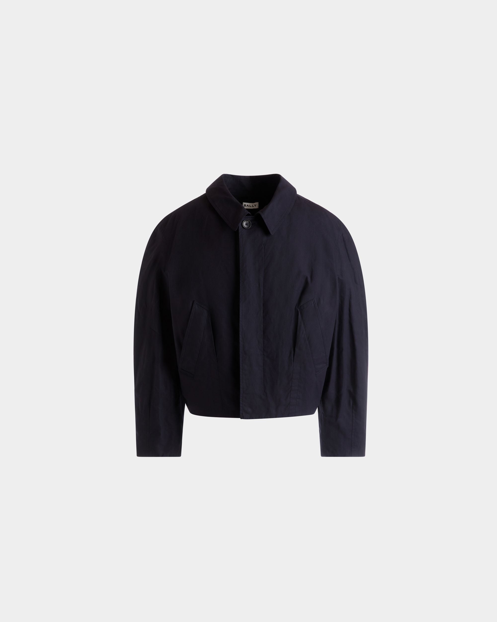 Kurze Bomberjacke Aus Baumwolle In Navy Blue - Herren - Bally - 01