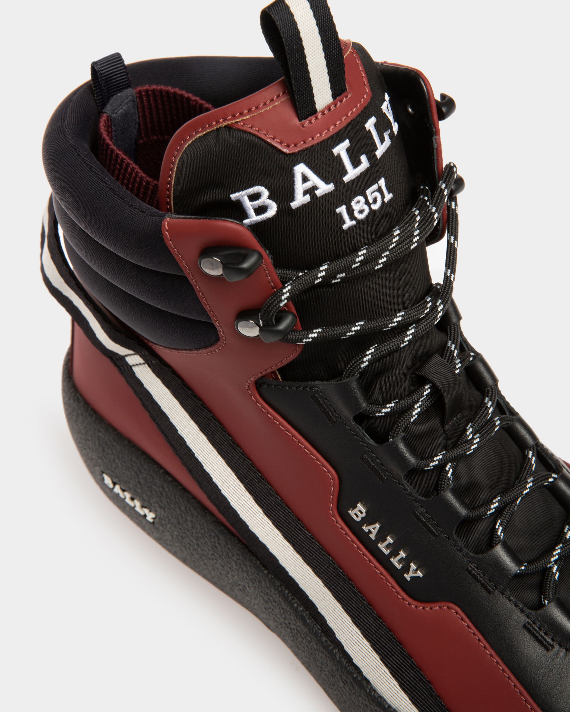 Clyde Bottes De Neige En Cuir Rouge Et Noir Héritage - Homme - Bally - 06