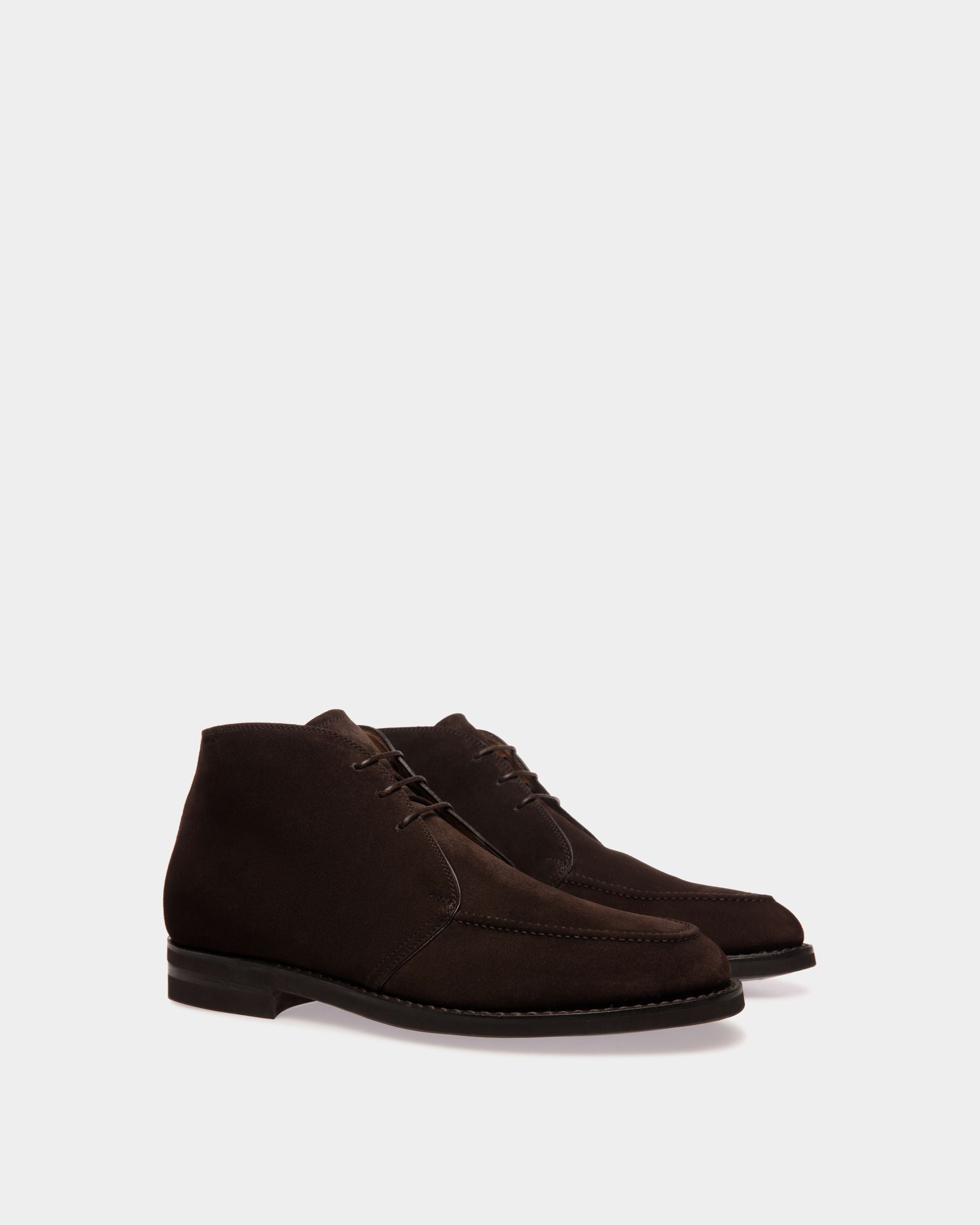 Schoenen Bootie Aus Veloursleder In Ebenholzschwarz - Herren - Bally - 02