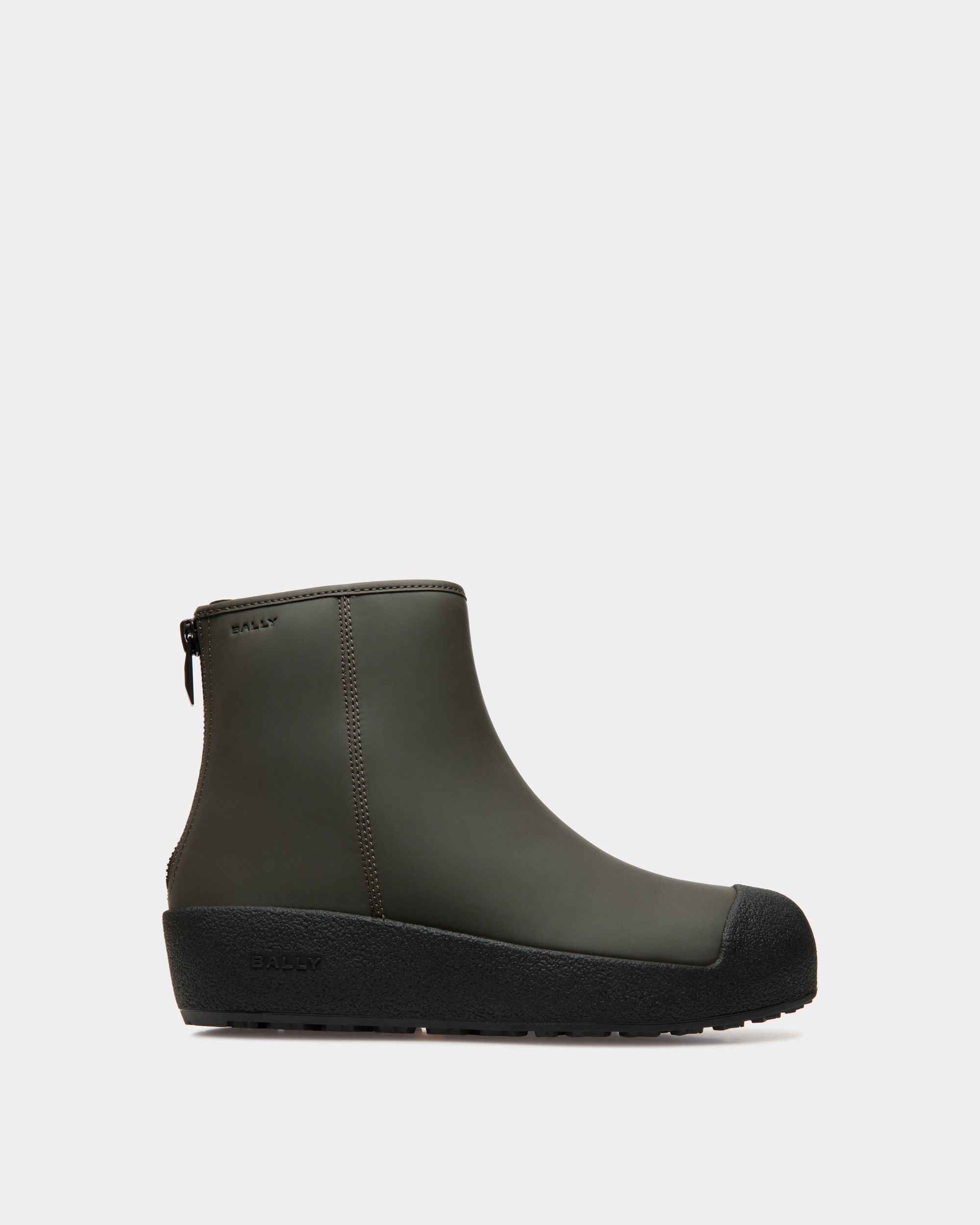 Bottine Bally Curling En Cuir Caoutchouté Military Green - Homme - Bally - 01