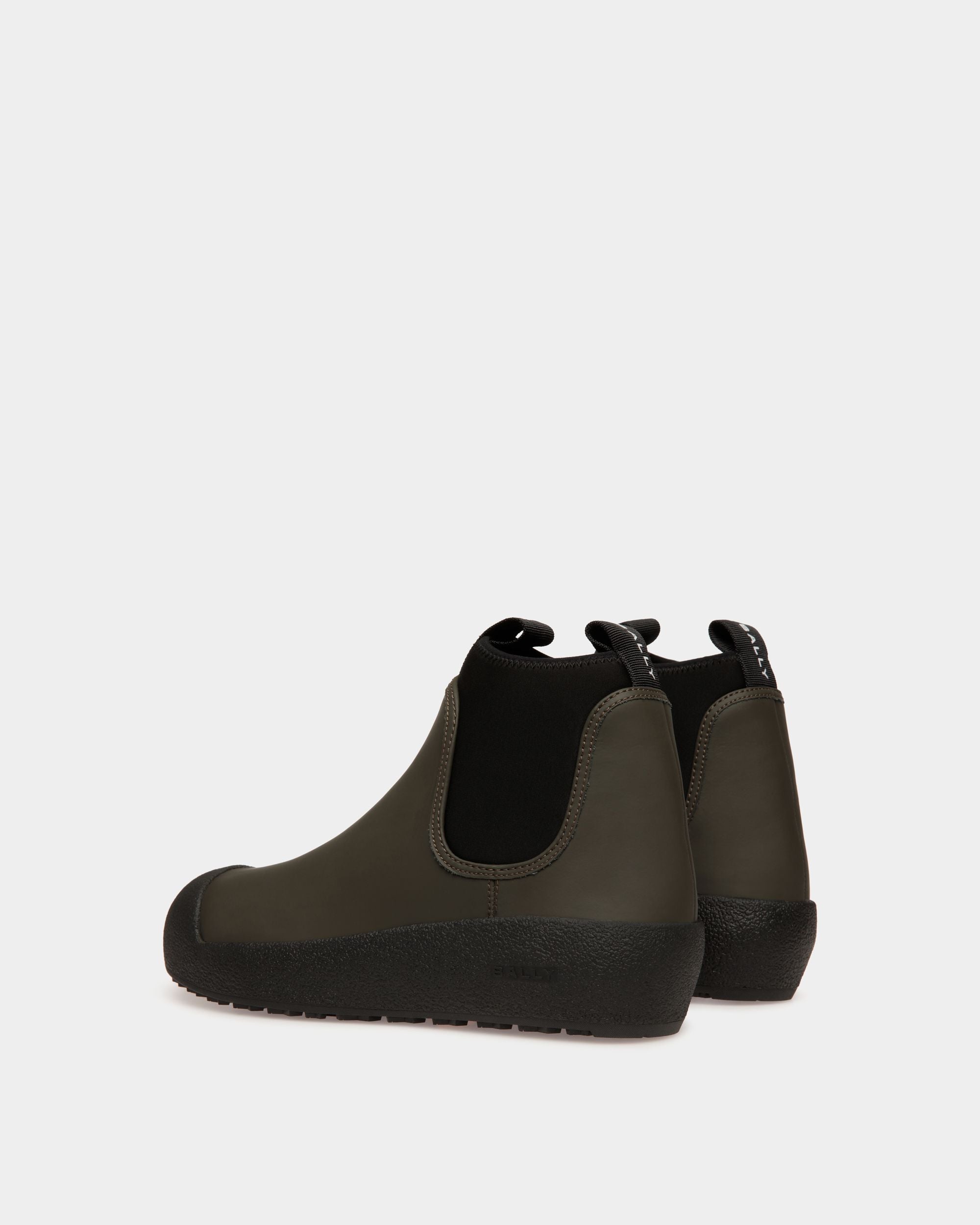 Bally Curling Stiefelette Aus Gummiertem Leder In Military Green - Herren - Bally - 04