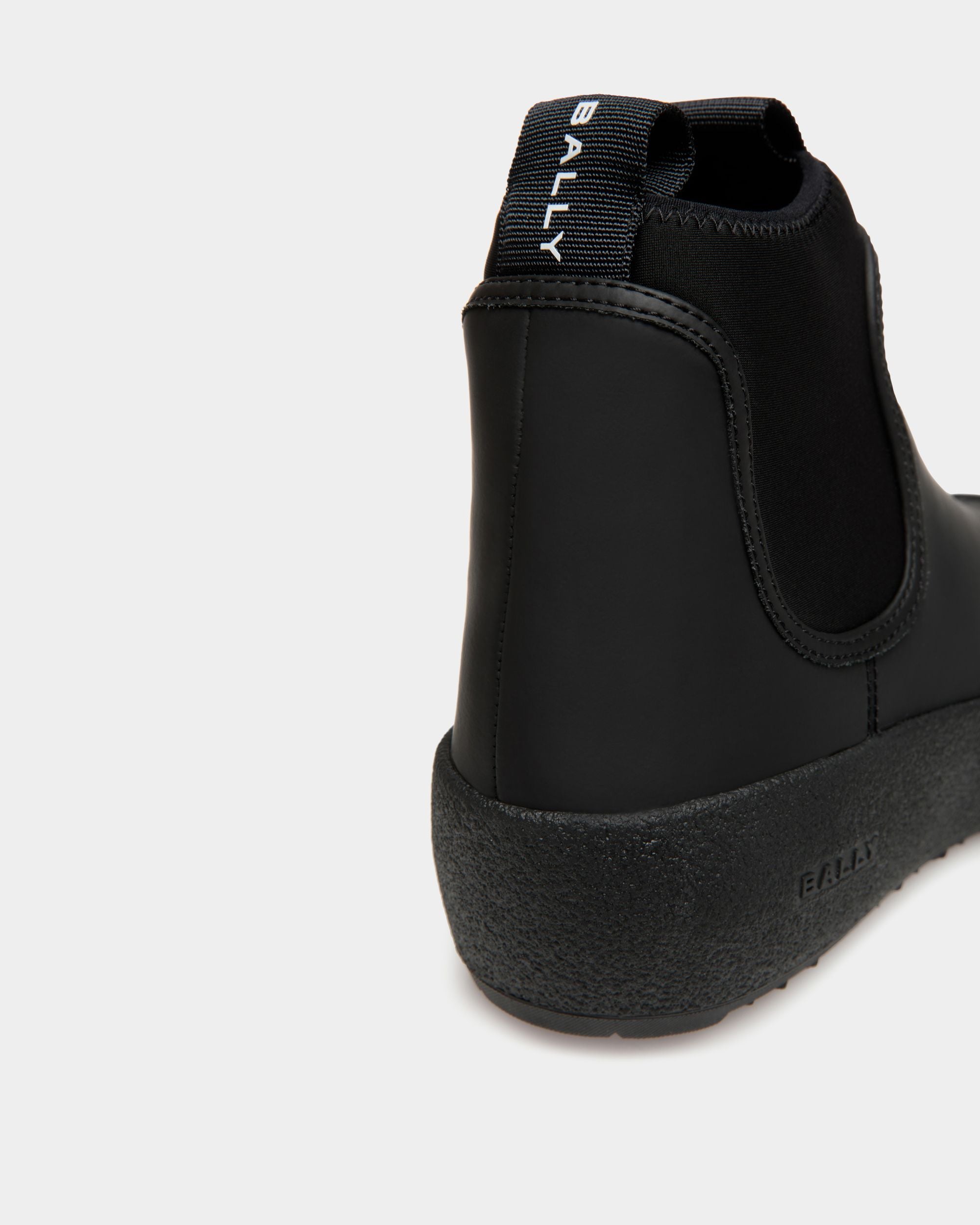 Bally Curling Bootie in Black Rubberized Leather - Men's - Bally - 06