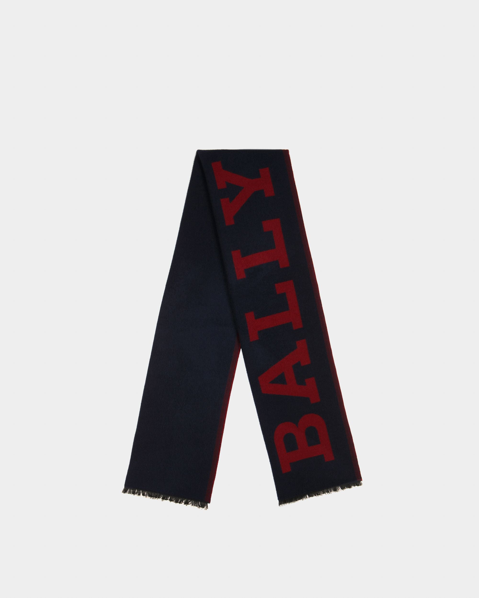 Sciarpa Bally 1851 In Misto Lana Blu Navy - Uomo - Bally - 01