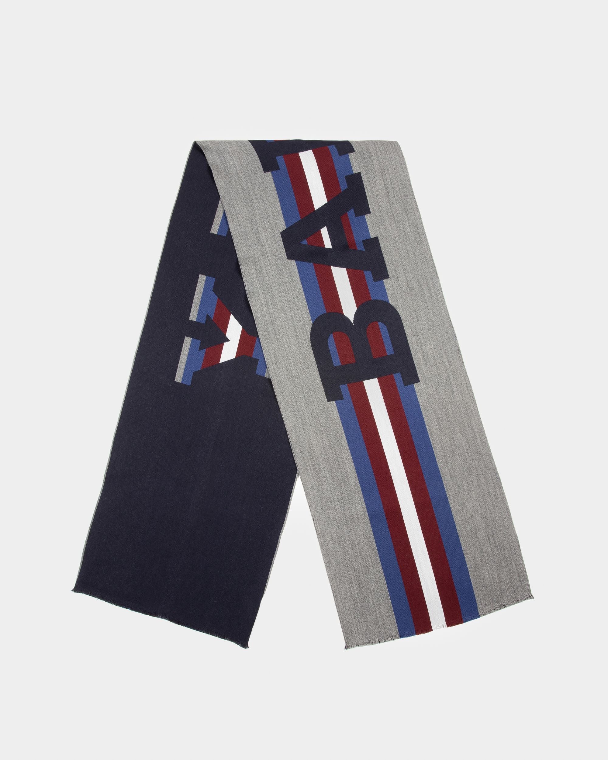 Bally Stripe Seidenmix-Schal Schal Aus Wolle Und Seide In Grau - Herren - Bally - 01