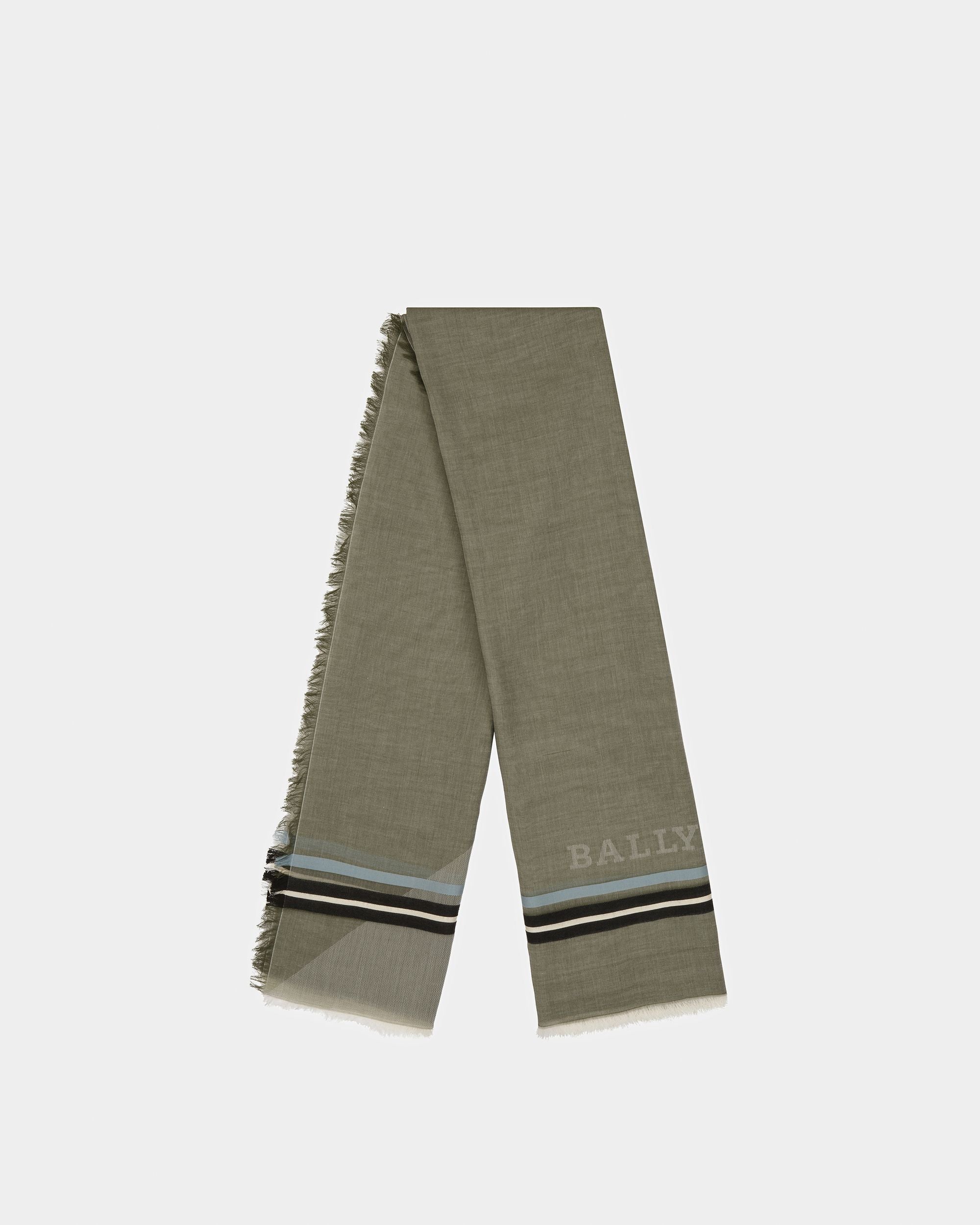 Sciarpa A Righe In Cotone Verde Salvia - Uomo - Bally - 01