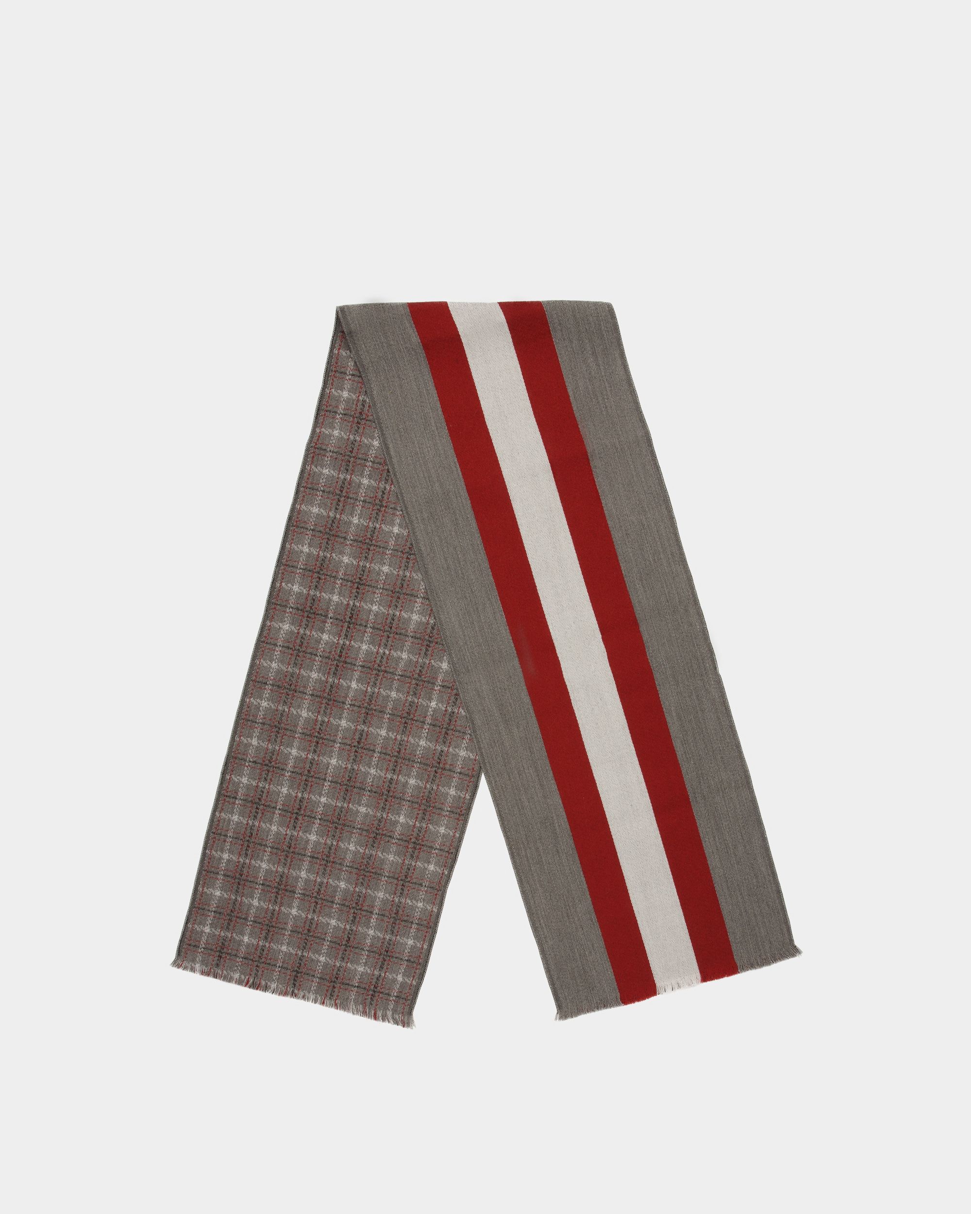 Sciarpa Jacquard In Lana Color Antracite - Uomo - Bally - 01