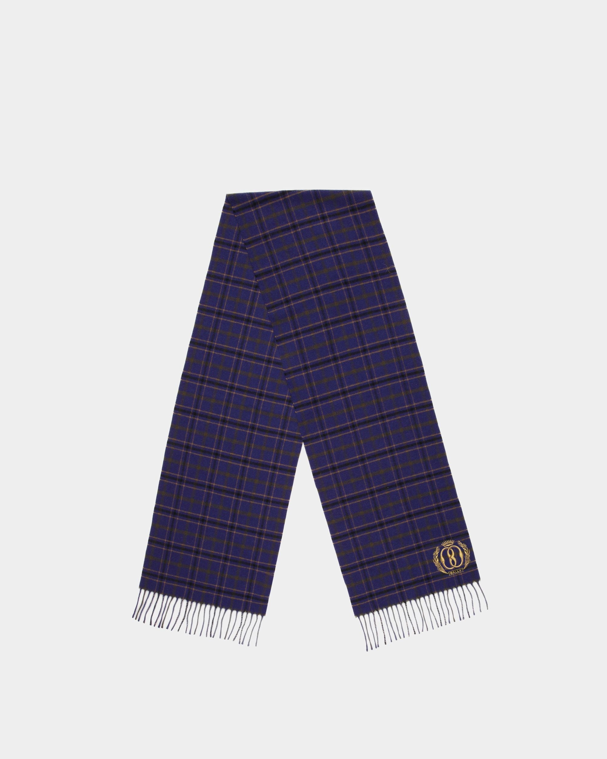 Écharpe tartan En Laine Bleu Marine Mélangée - Homme - Bally - 01