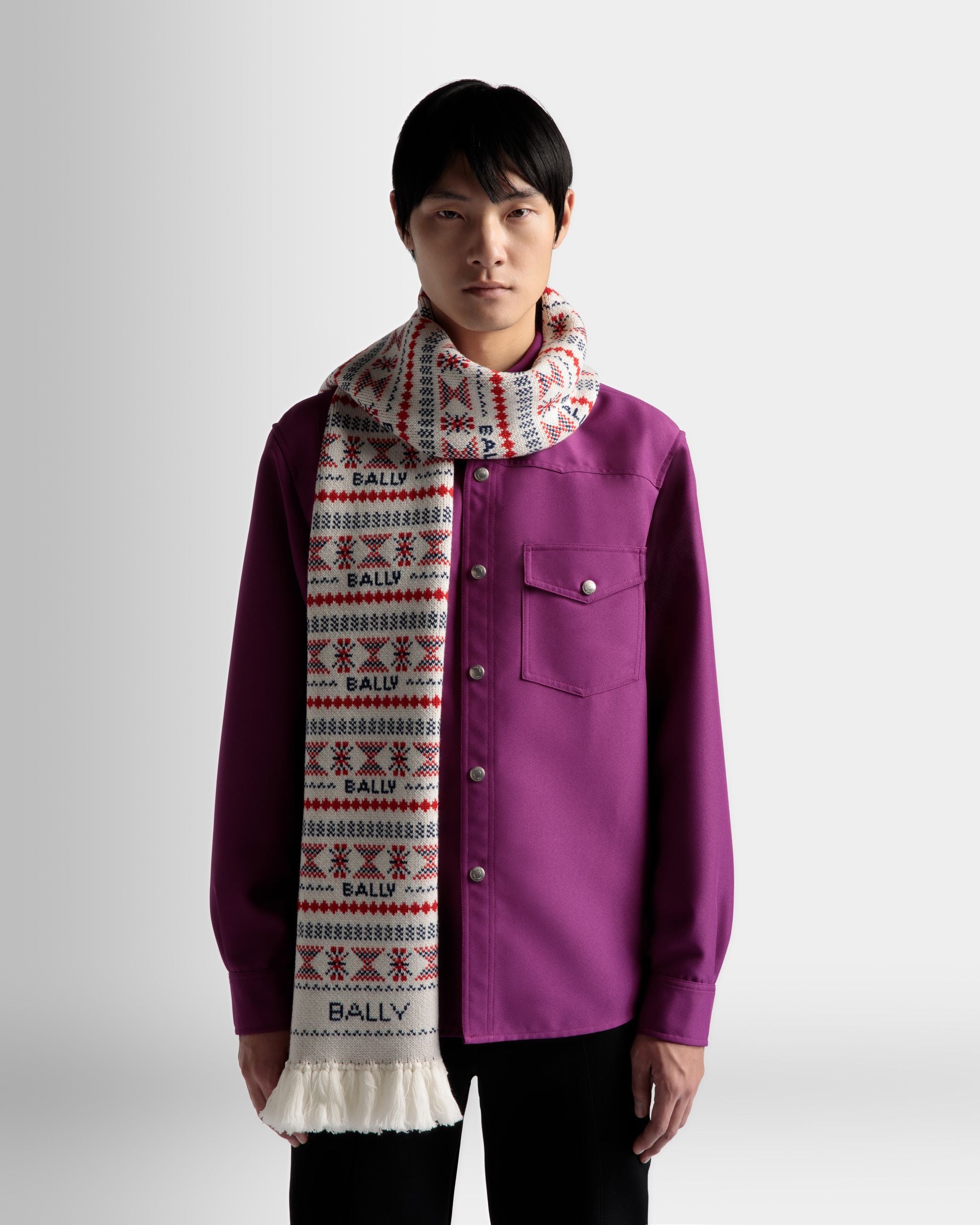 Sciarpa Mountain In Lana Multicolore - Uomo - Bally - 02