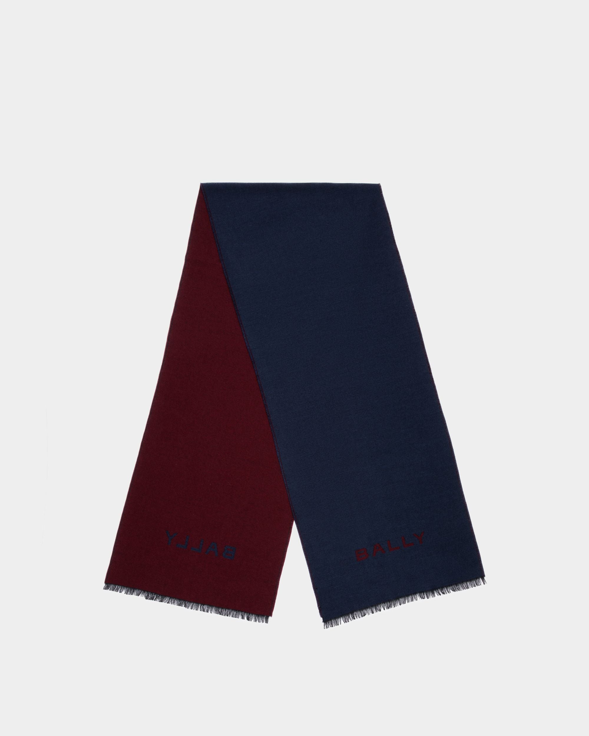 Sciarpa In Lana Blu E Rossa - Uomo - Bally - 01