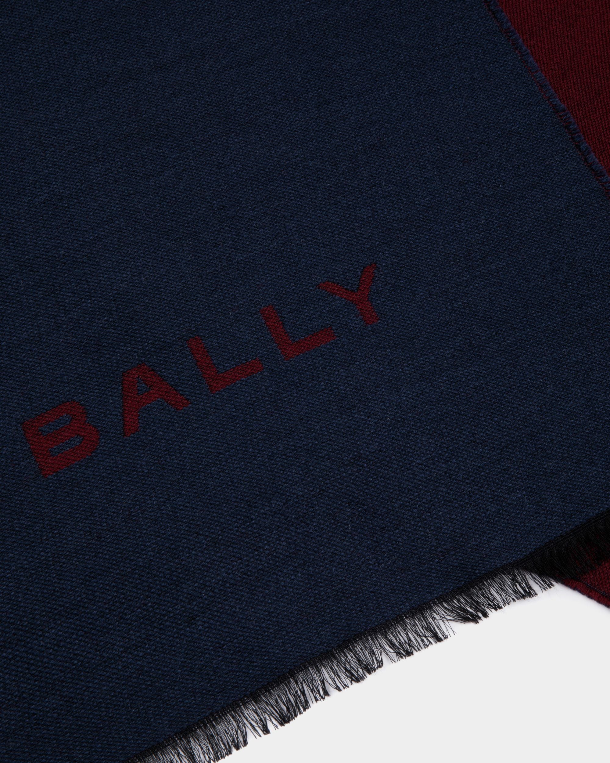 Sciarpa In Lana Blu E Rossa - Uomo - Bally - 02