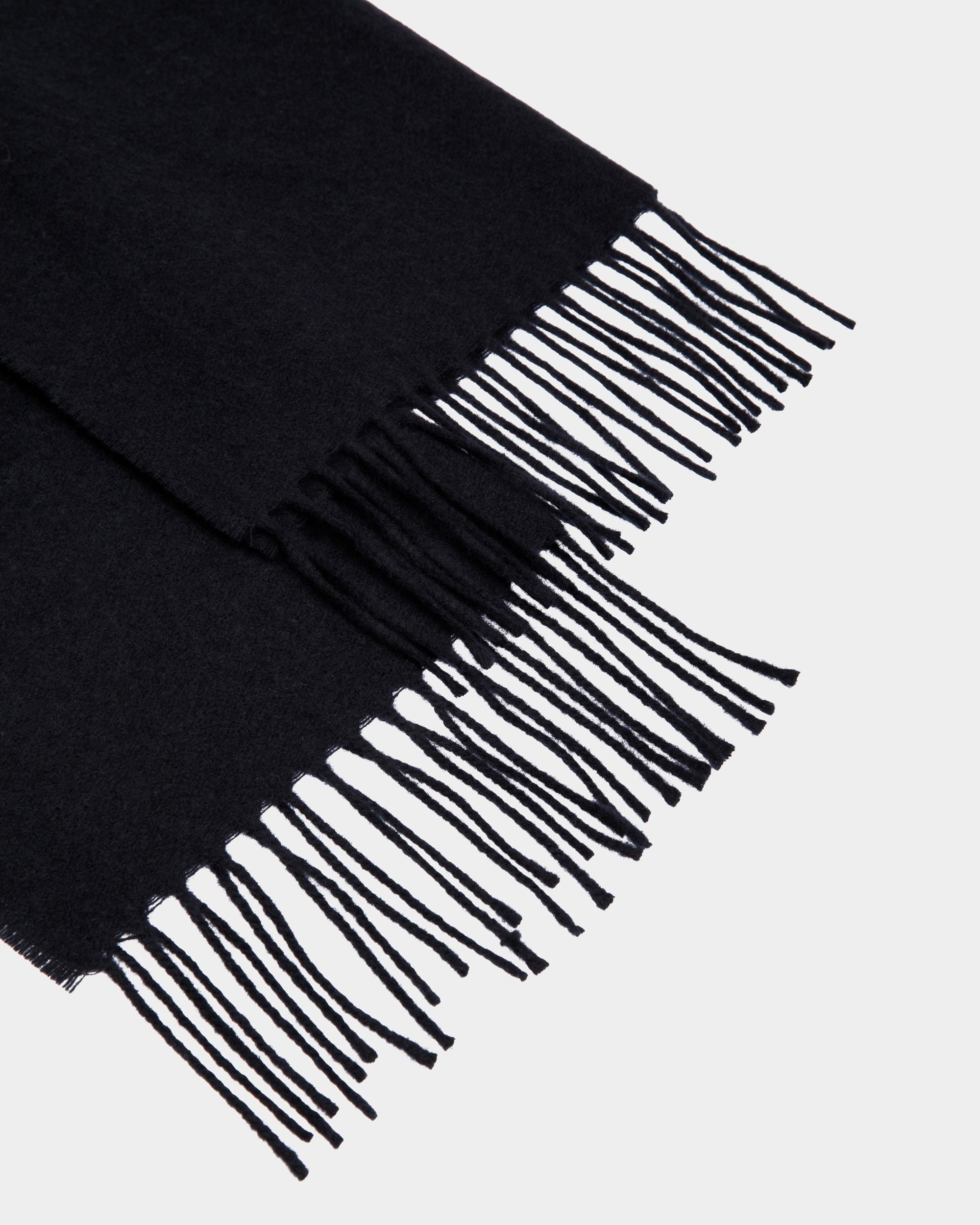 Scarf In Navy Blue Wool - Men's - Bally - 02