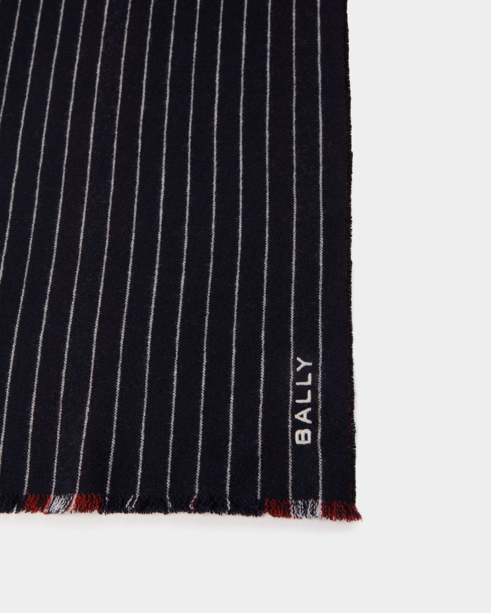 Sciarpa In Lana Navy Blue - Uomo - Bally - 03