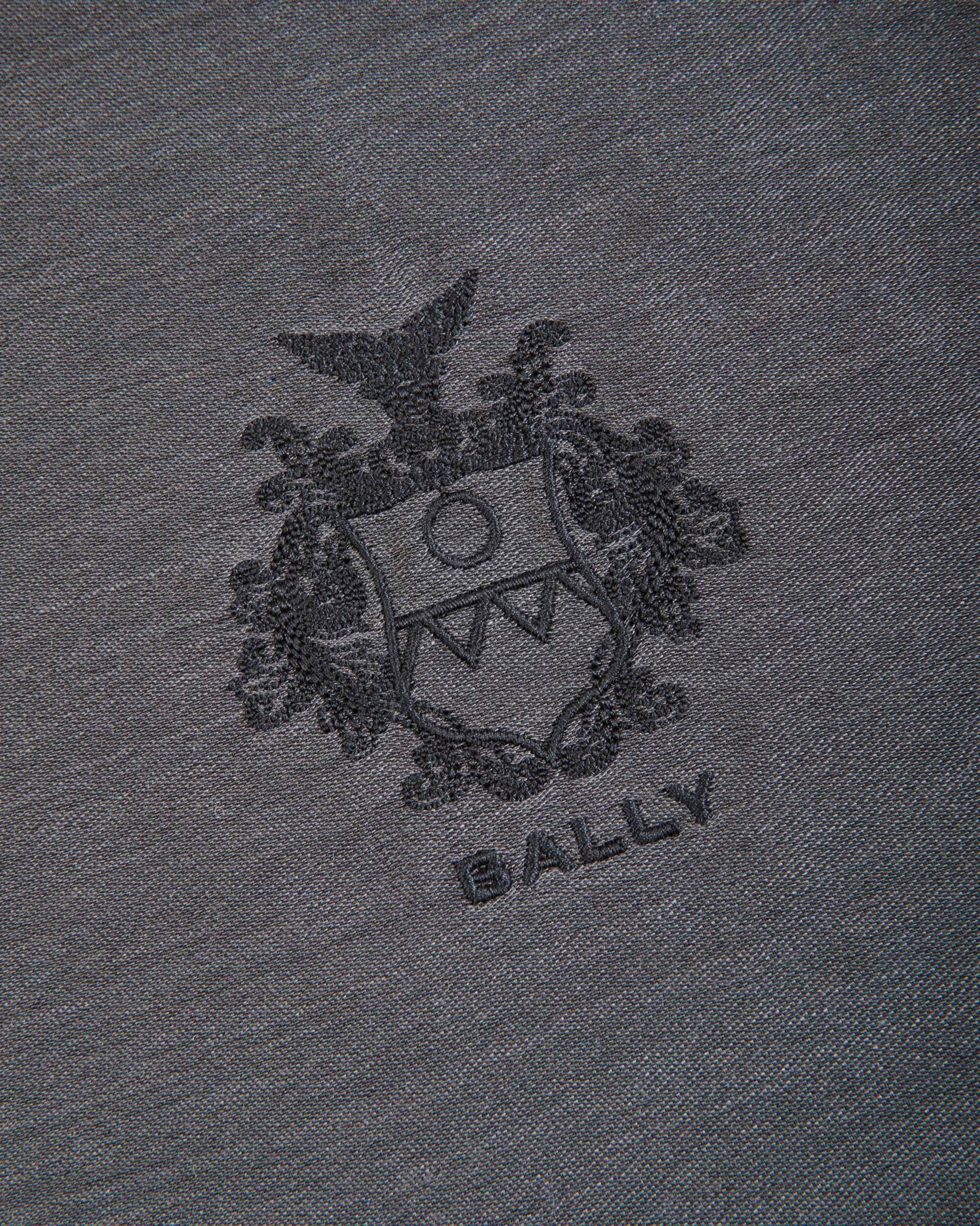 Schal Aus Dunkelgrauer Seide Und Kaschmir Mit Bally-Wappen - Herren - Bally - 03