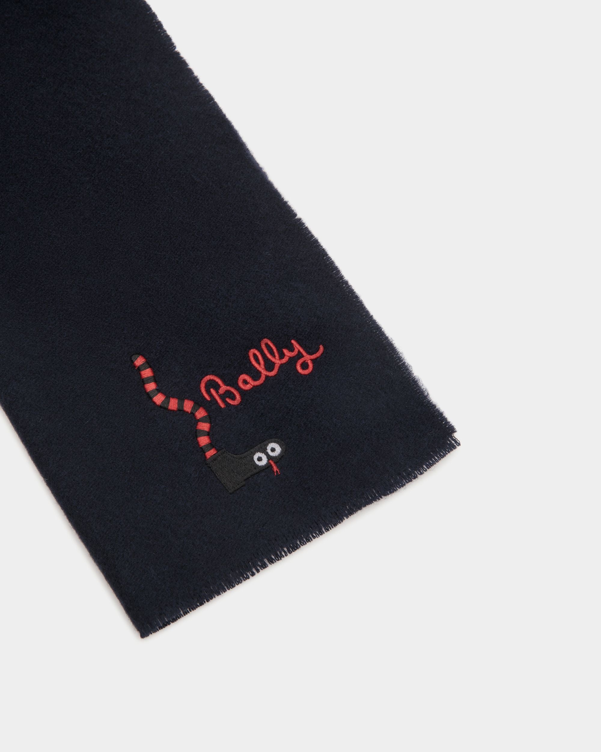 Sciarpa In Lana Navy Blue - Uomo - Bally - 03
