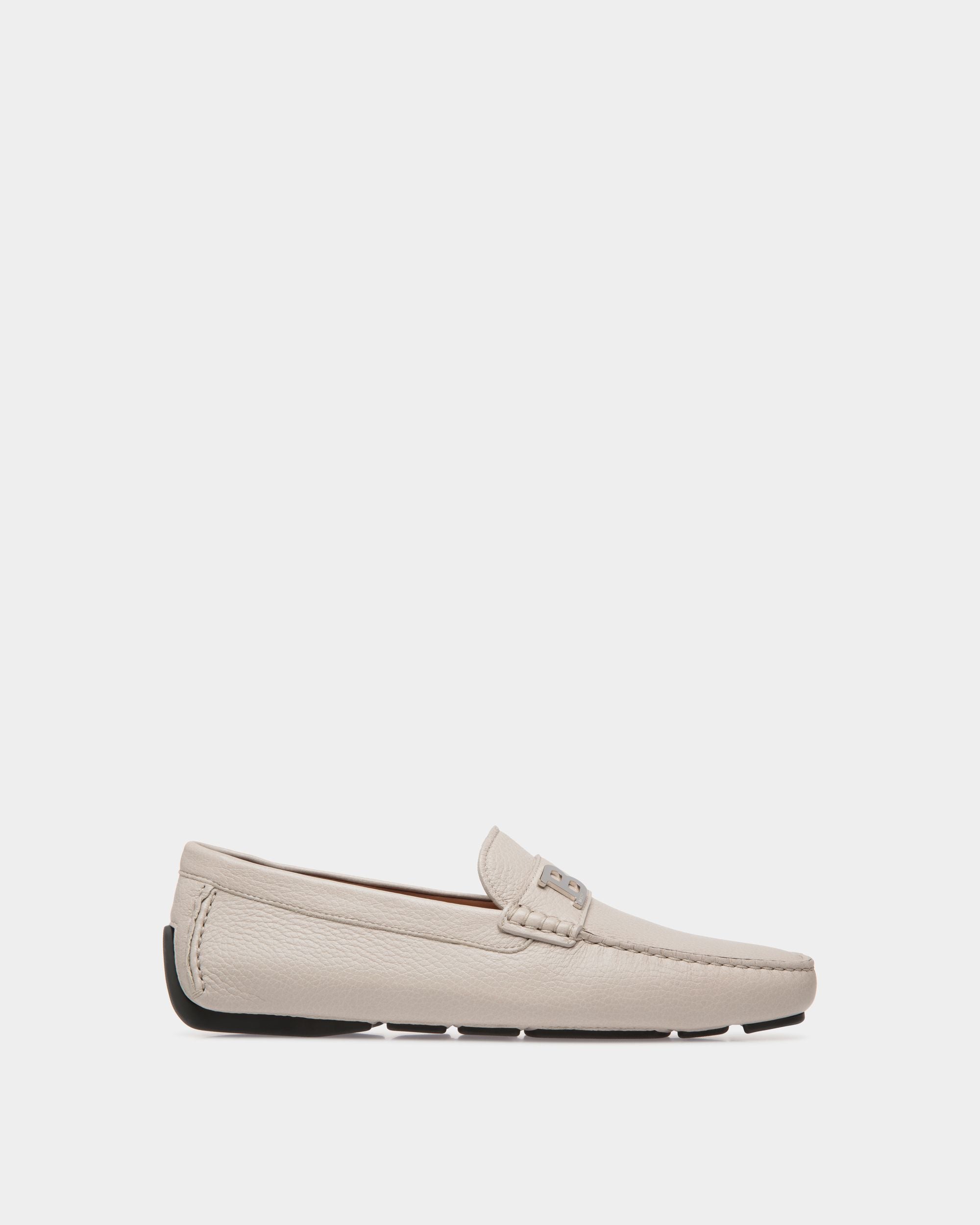 Drivers In Beige Leather - Men's - Bally - 01