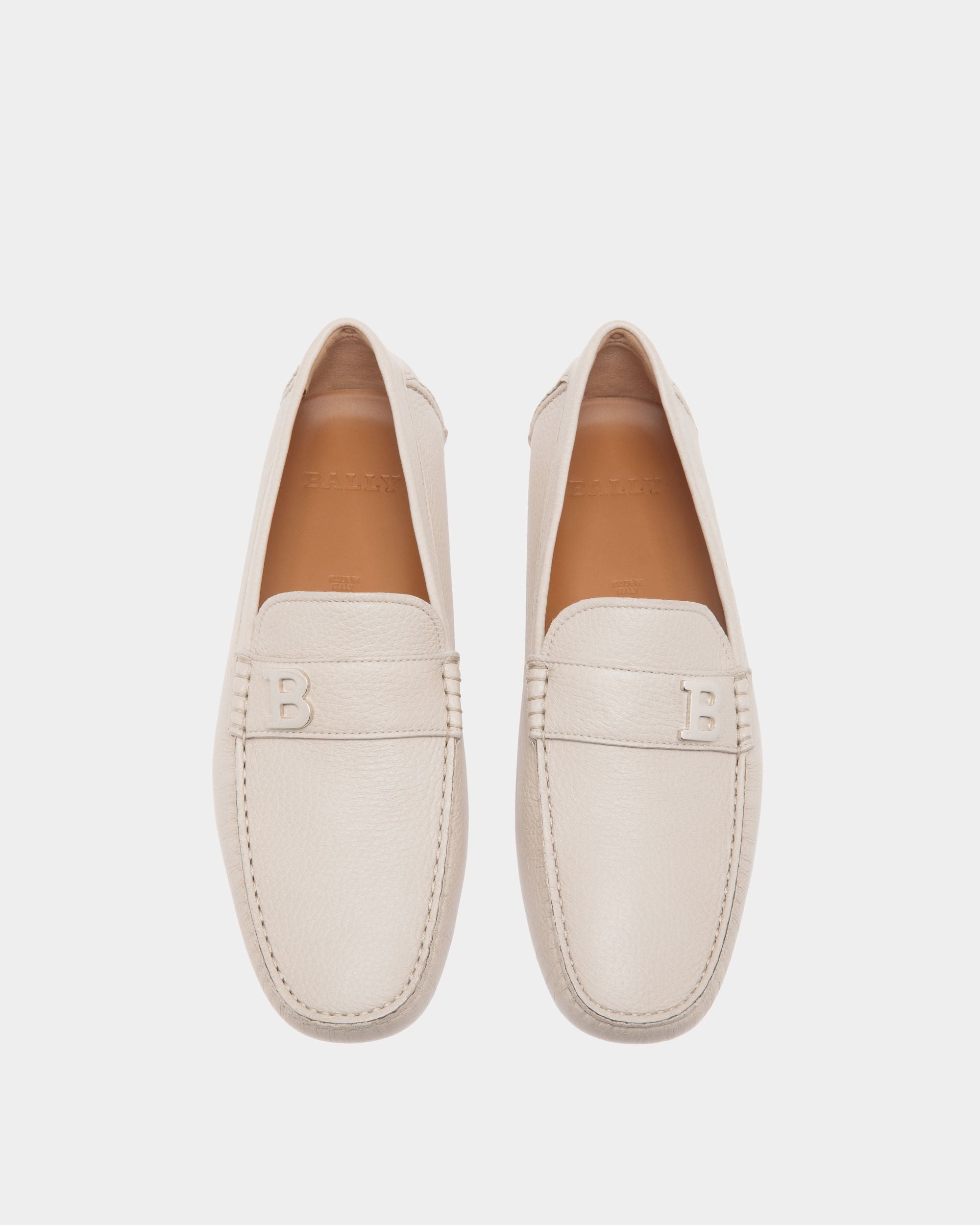Drivers In Beige Leather - Men's - Bally - 04