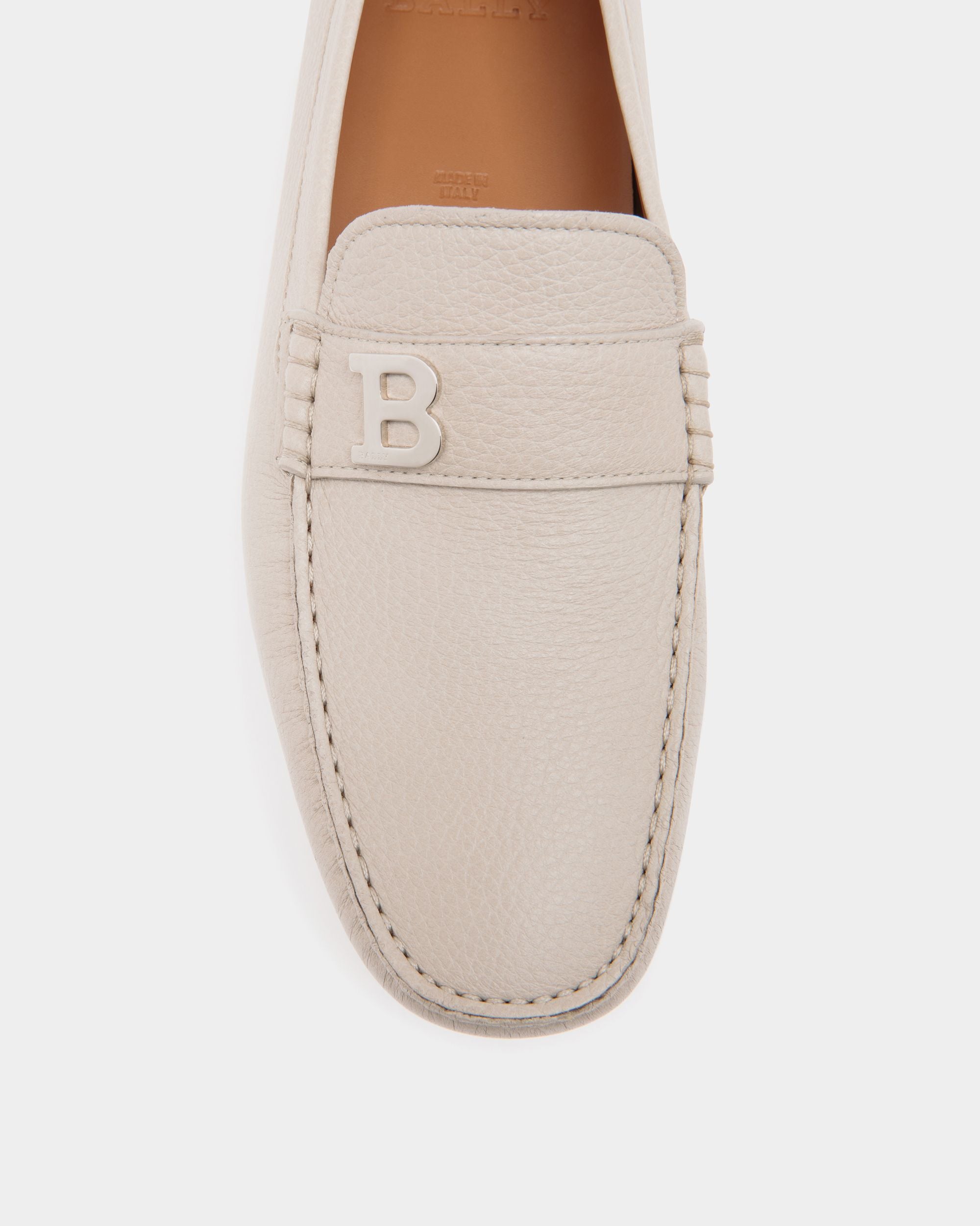 Drivers In Beige Leather - Men's - Bally - 05