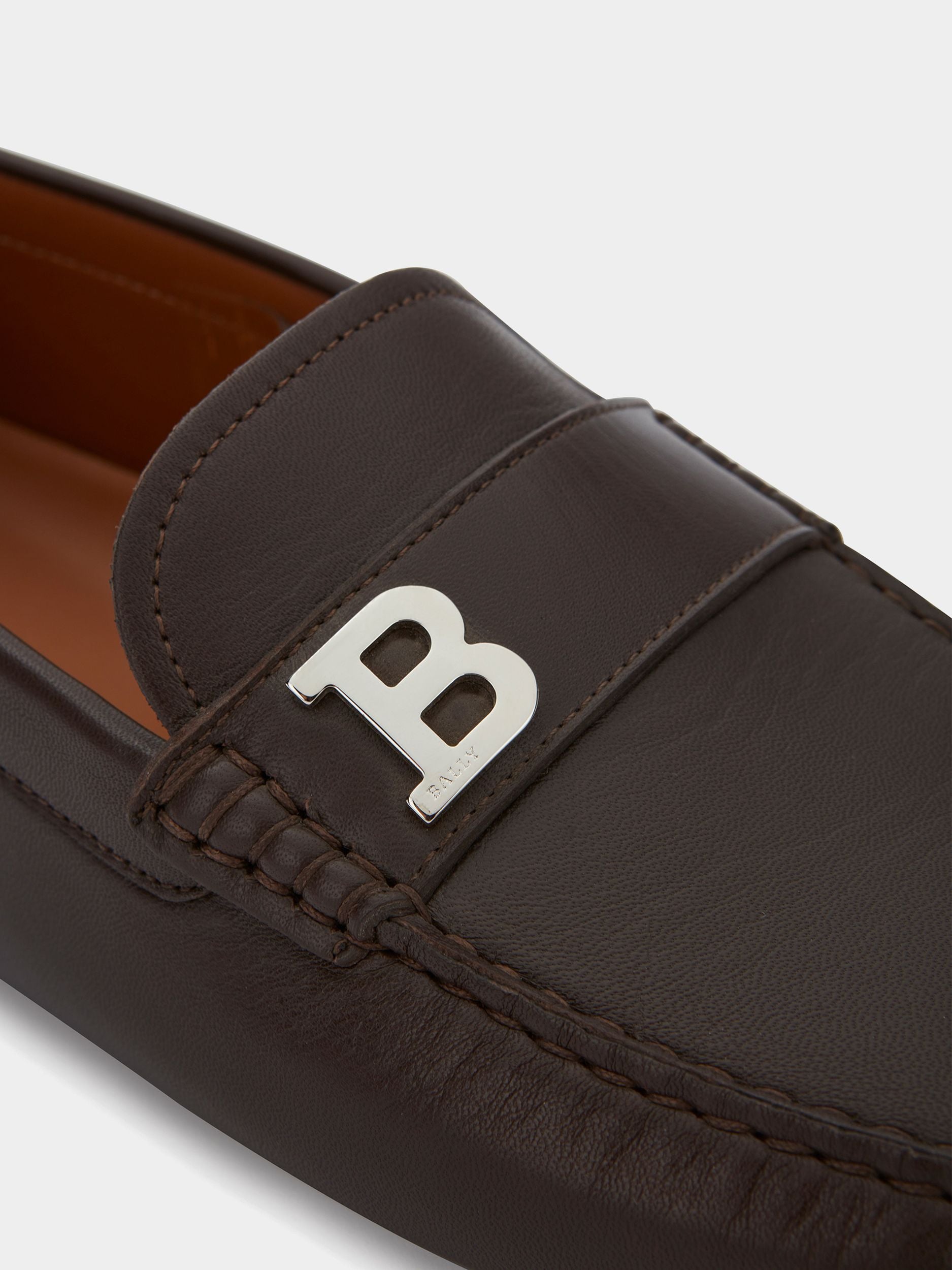 Driver in Brown Leather - Men's - Bally - 04