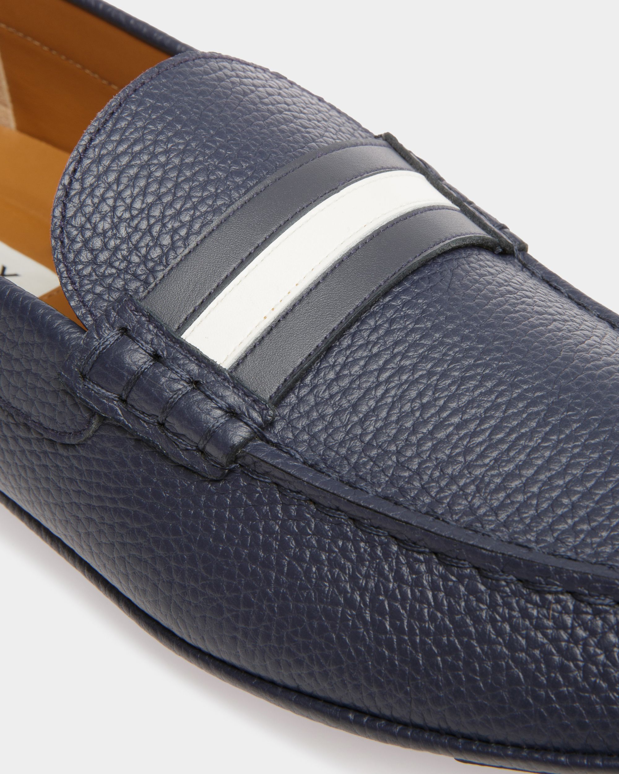 Mocassins Driver Kerbs Cuir Bleu Nuit - Homme - Bally - 05