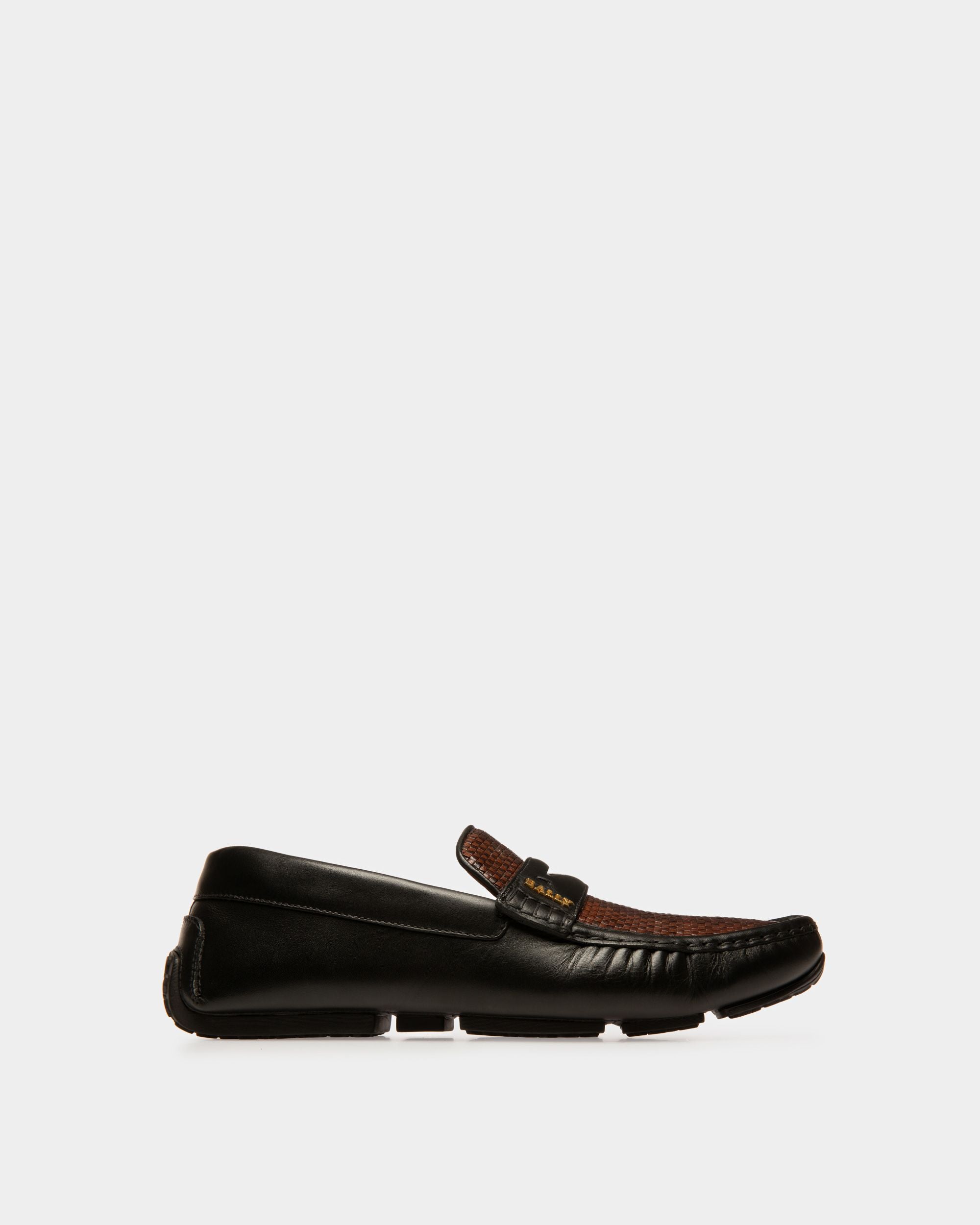 Driver Pilot In Pelle Nera E Marrone - Uomo - Bally - 01