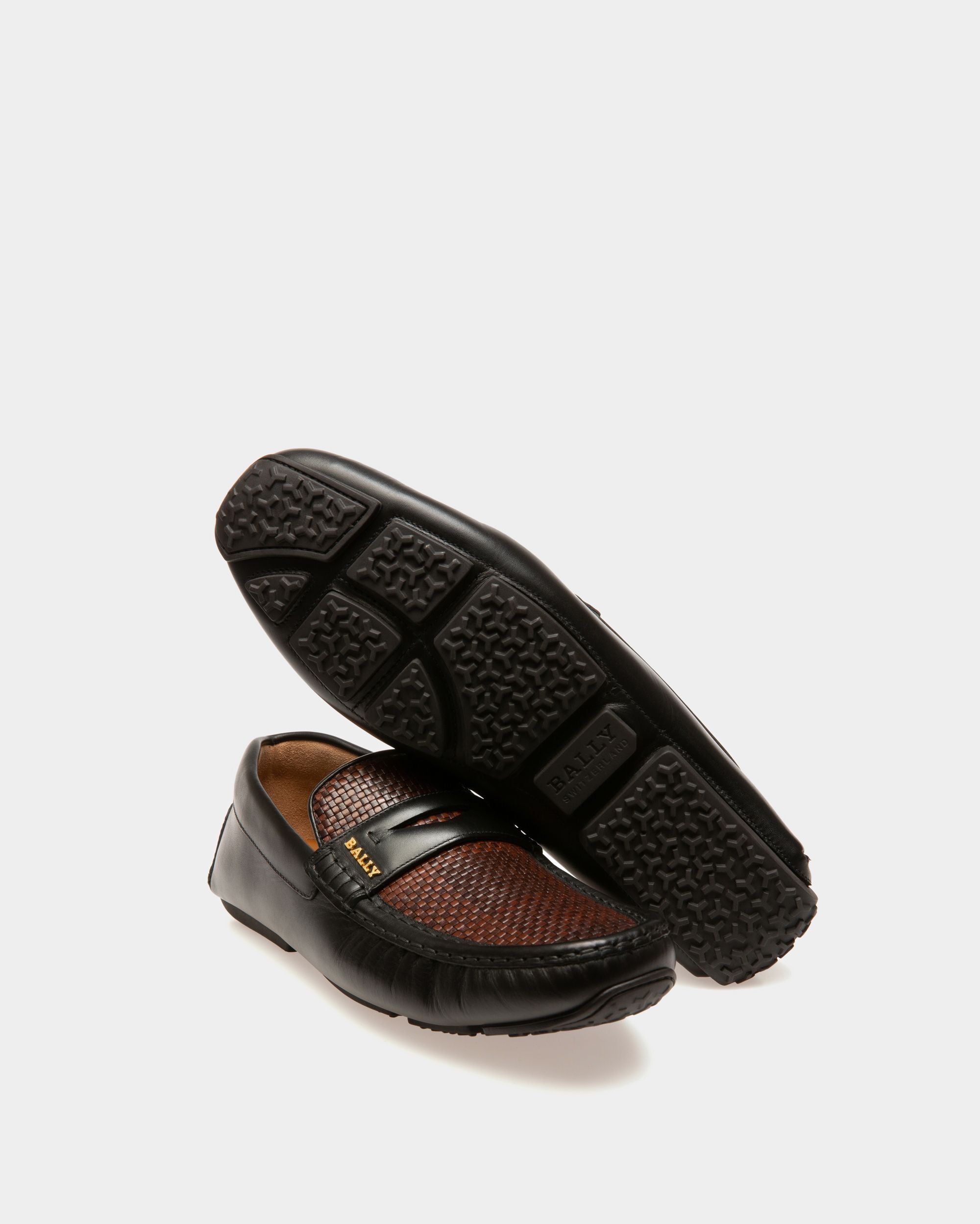 Driver Pilot In Pelle Nera E Marrone - Uomo - Bally - 02
