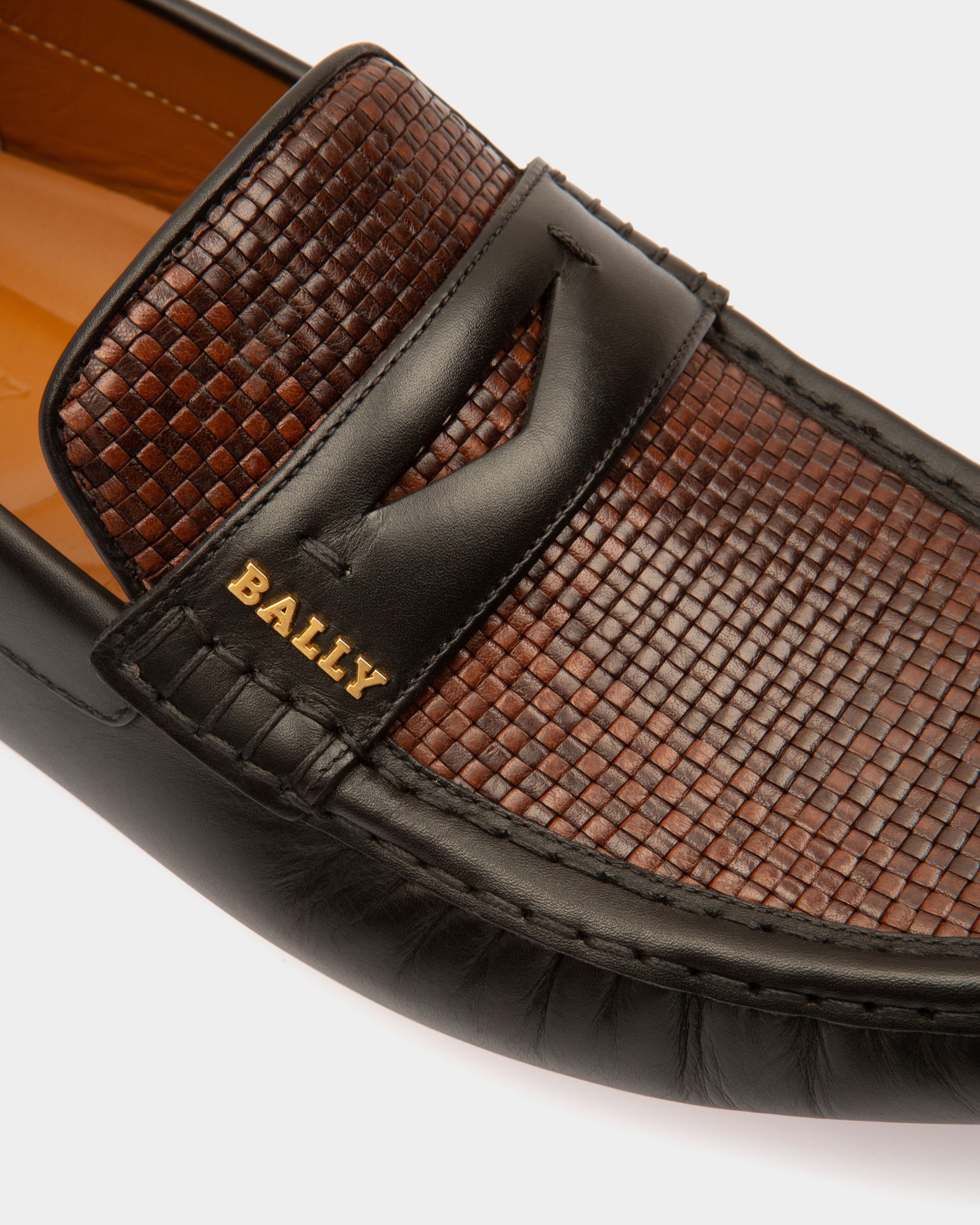 Driver Pilot In Pelle Nera E Marrone - Uomo - Bally - 03