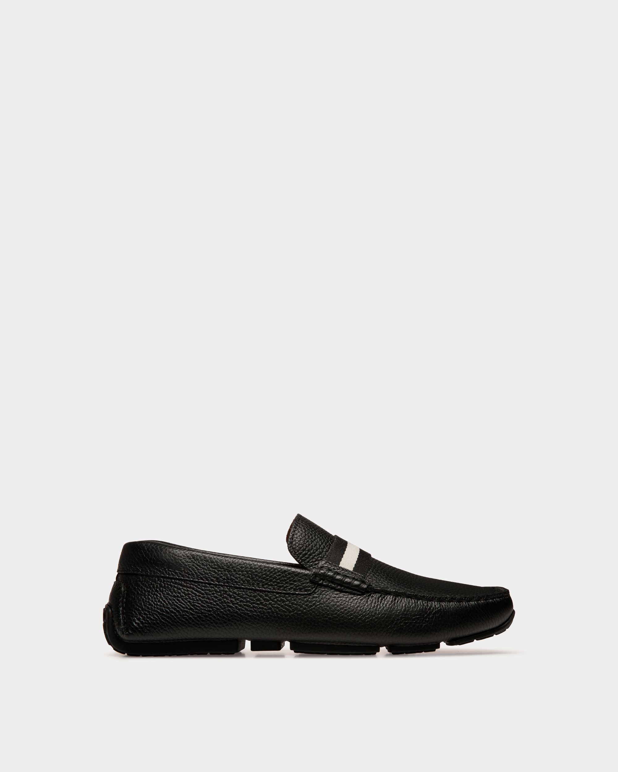 Pilot Driver In Black Grained Leather - Men's - Bally - 01