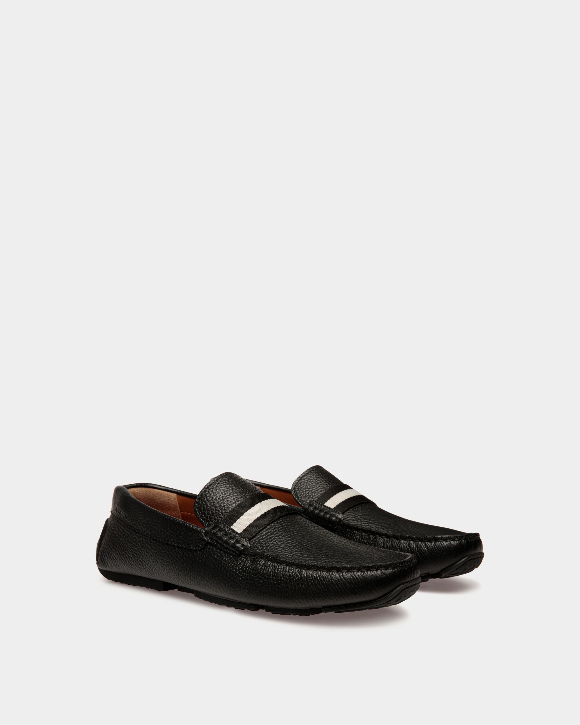 Pilot Driver In Black Grained Leather - Men's - Bally - 02