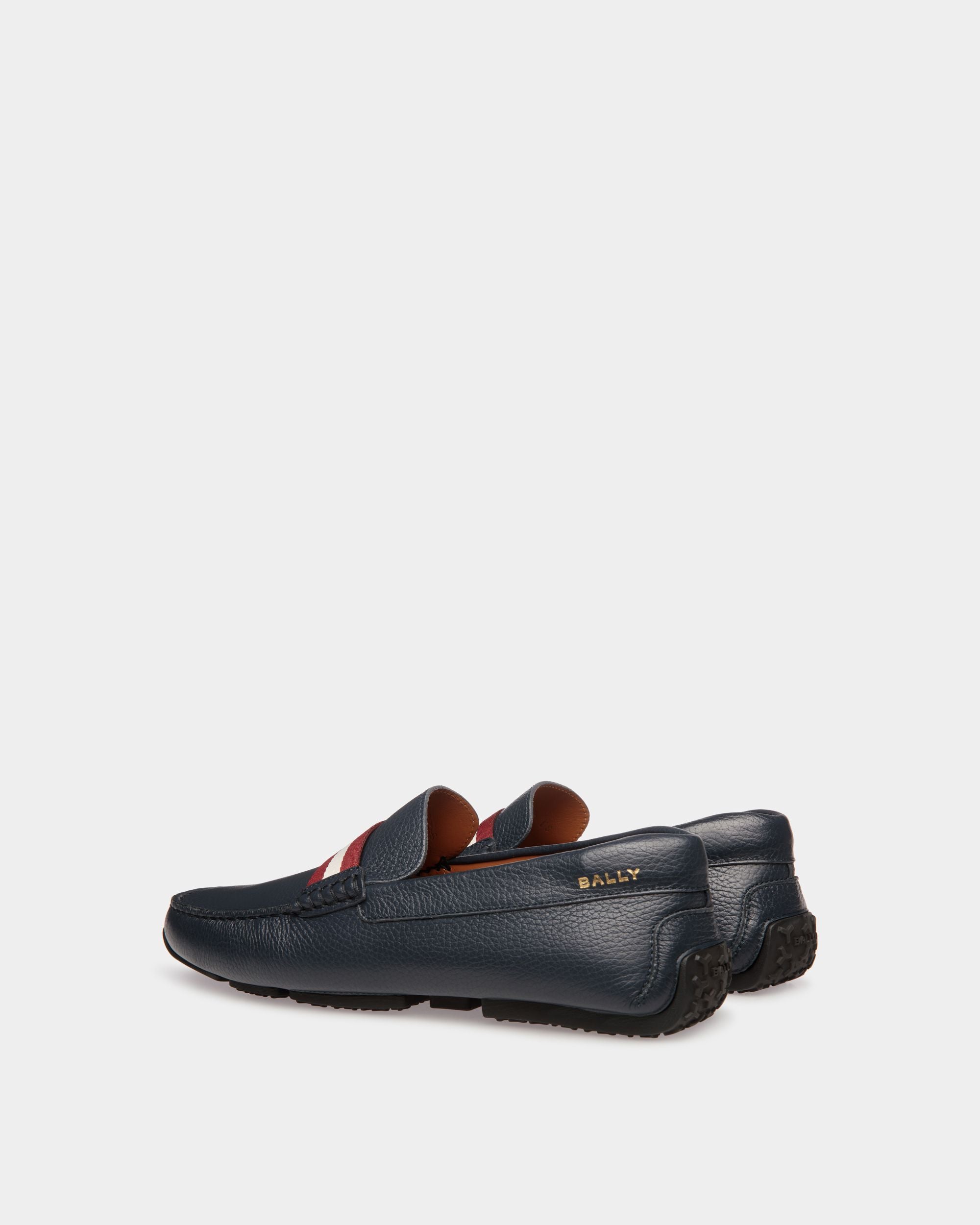 Pilot Driver in Blue Grained Leather - Men's - Bally - 03