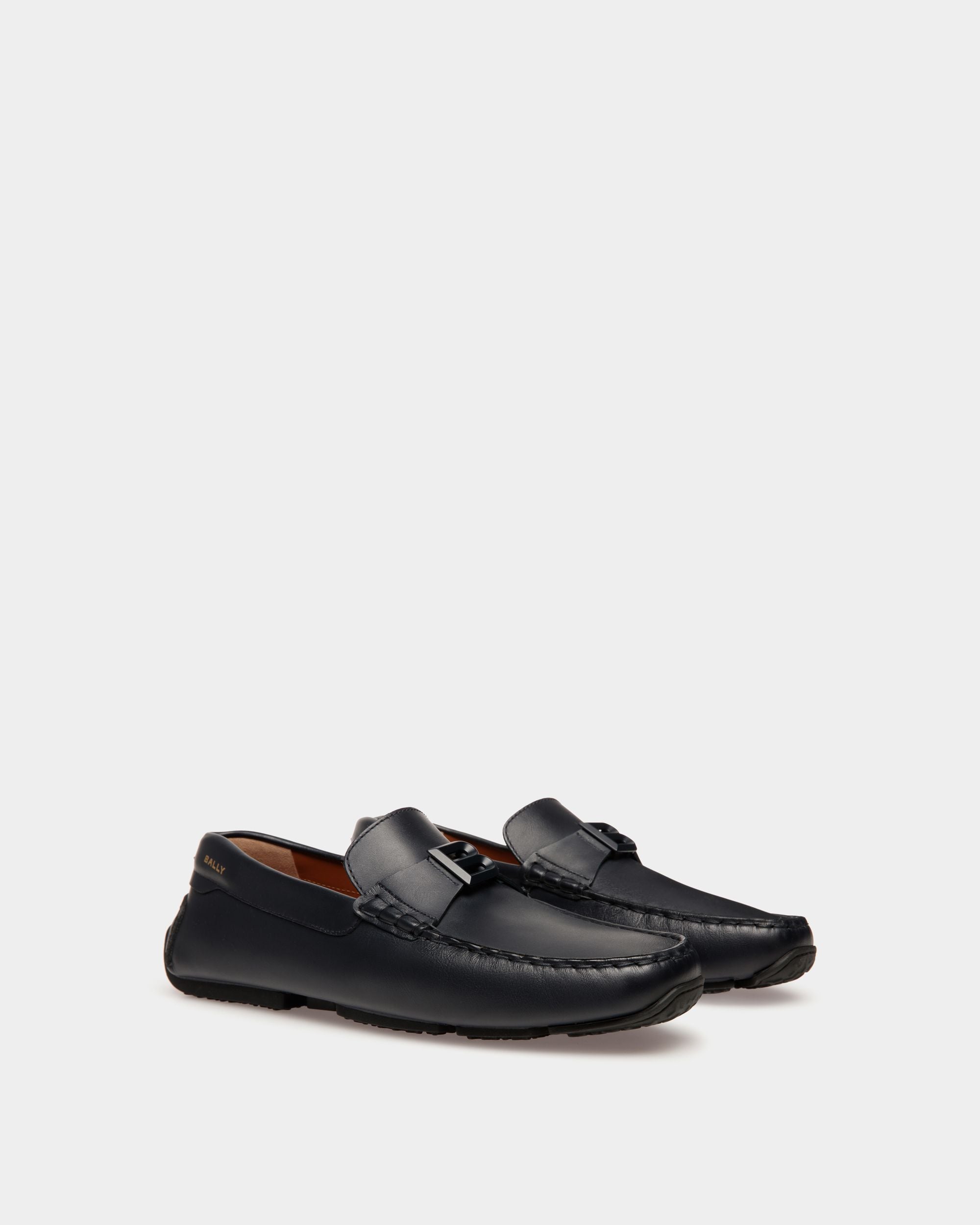 Chaussure Driver Pilot En Cuir Navy Blue - Homme - Bally - 02