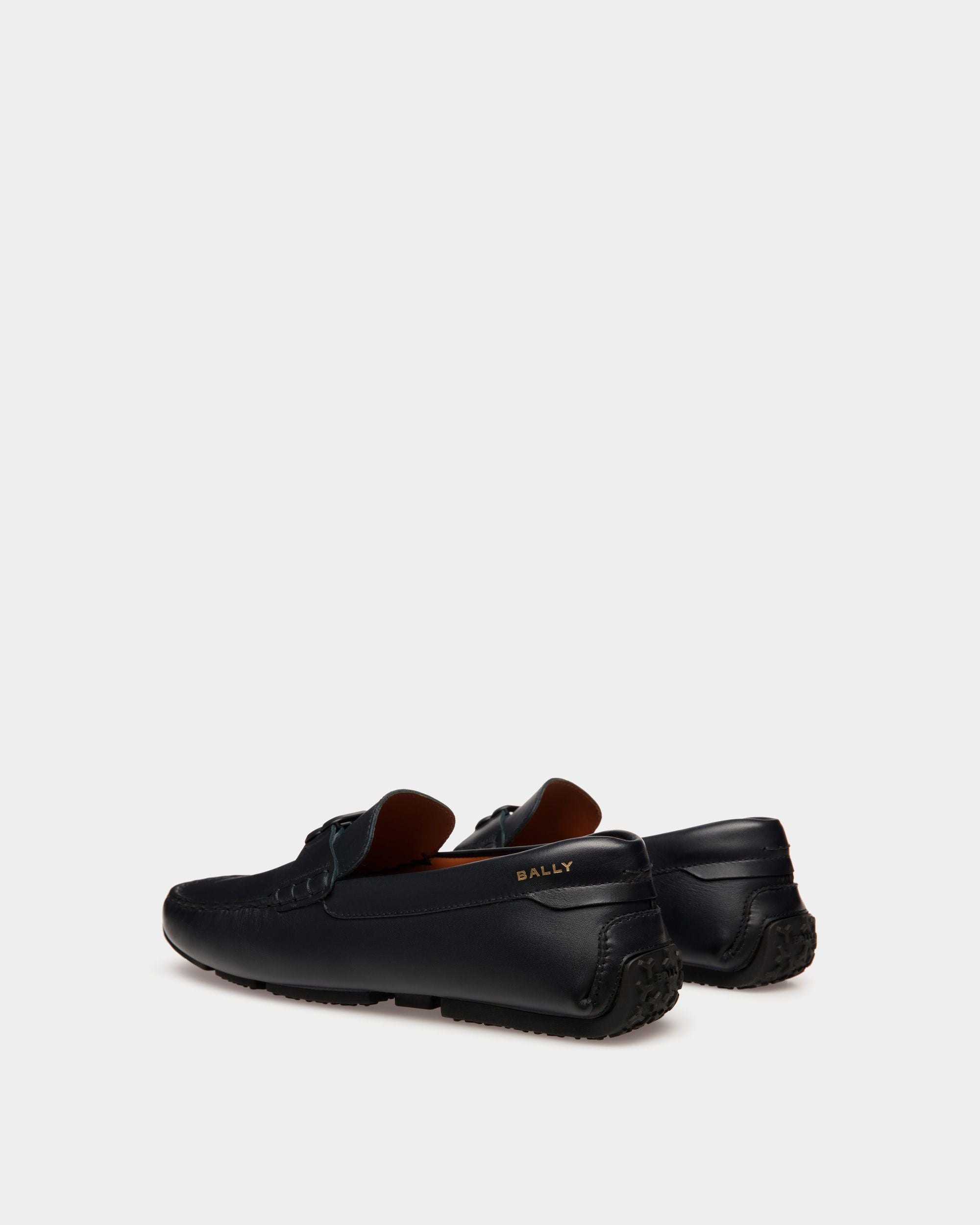 Chaussure Driver Pilot En Cuir Navy Blue - Homme - Bally - 03