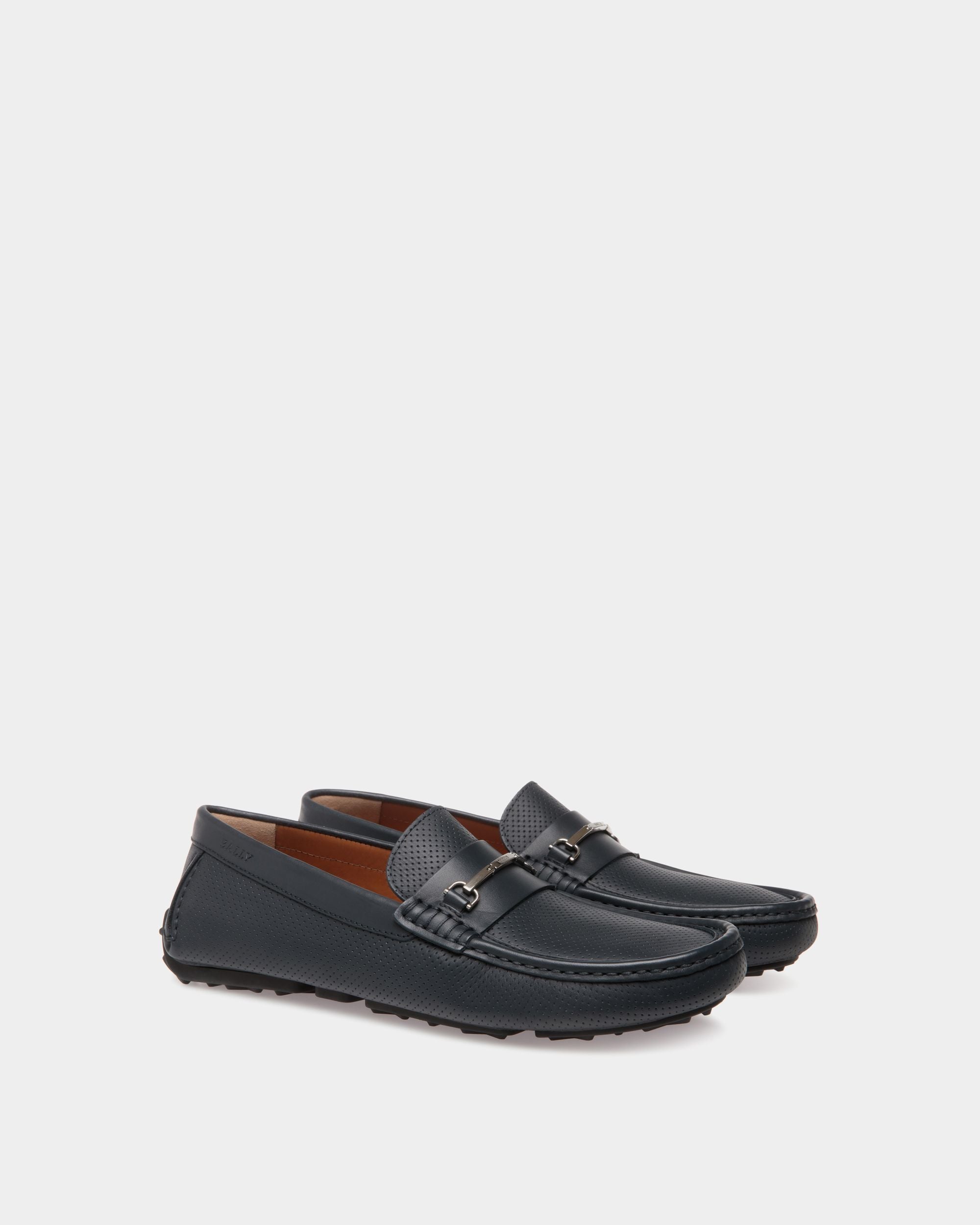 Drivers In Blue Leather - Men's - Bally - 02