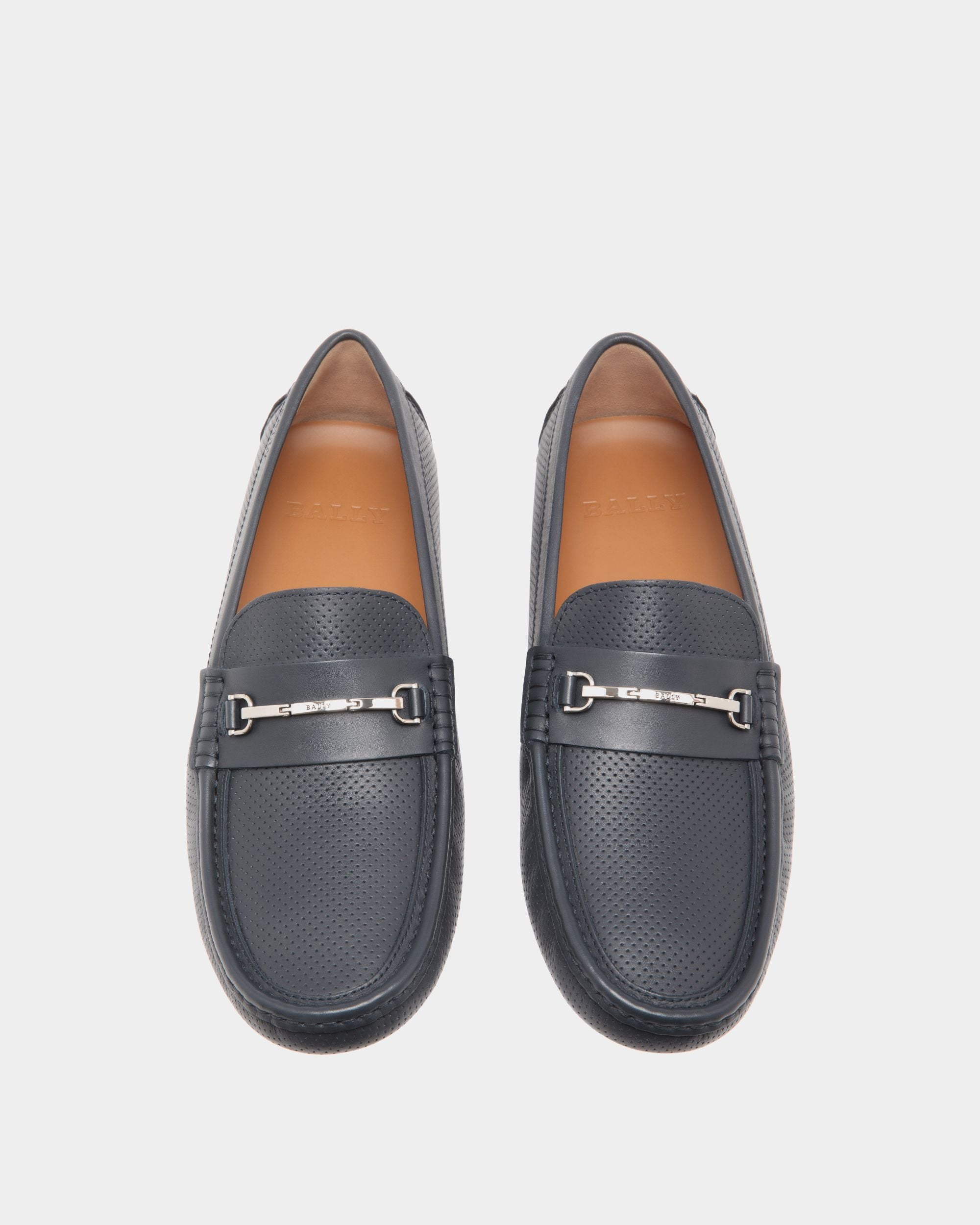 Drivers In Blue Leather - Men's - Bally - 04