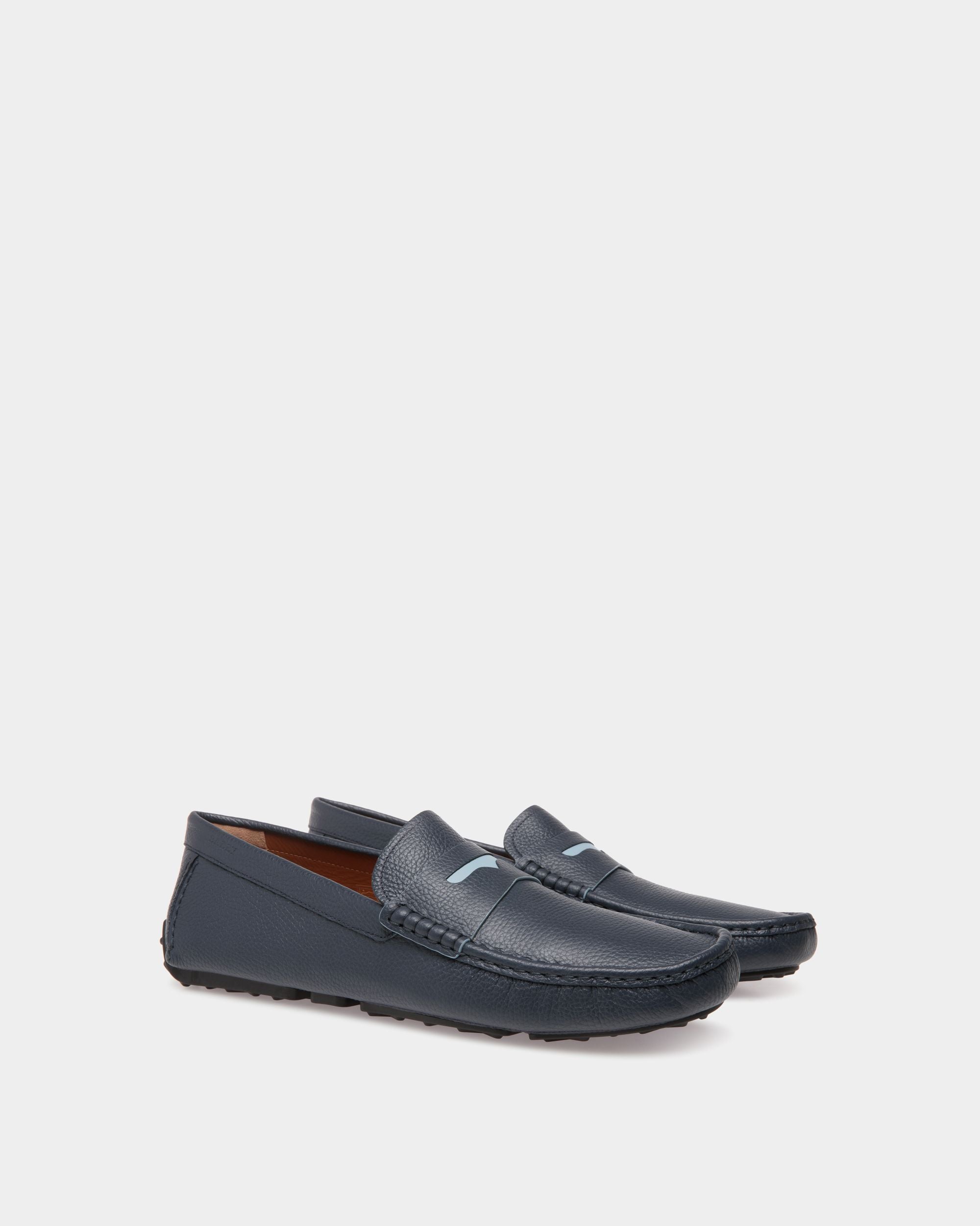 Modell Driver Aus Genarbtem Leder In Blau - Herren - Bally - 02