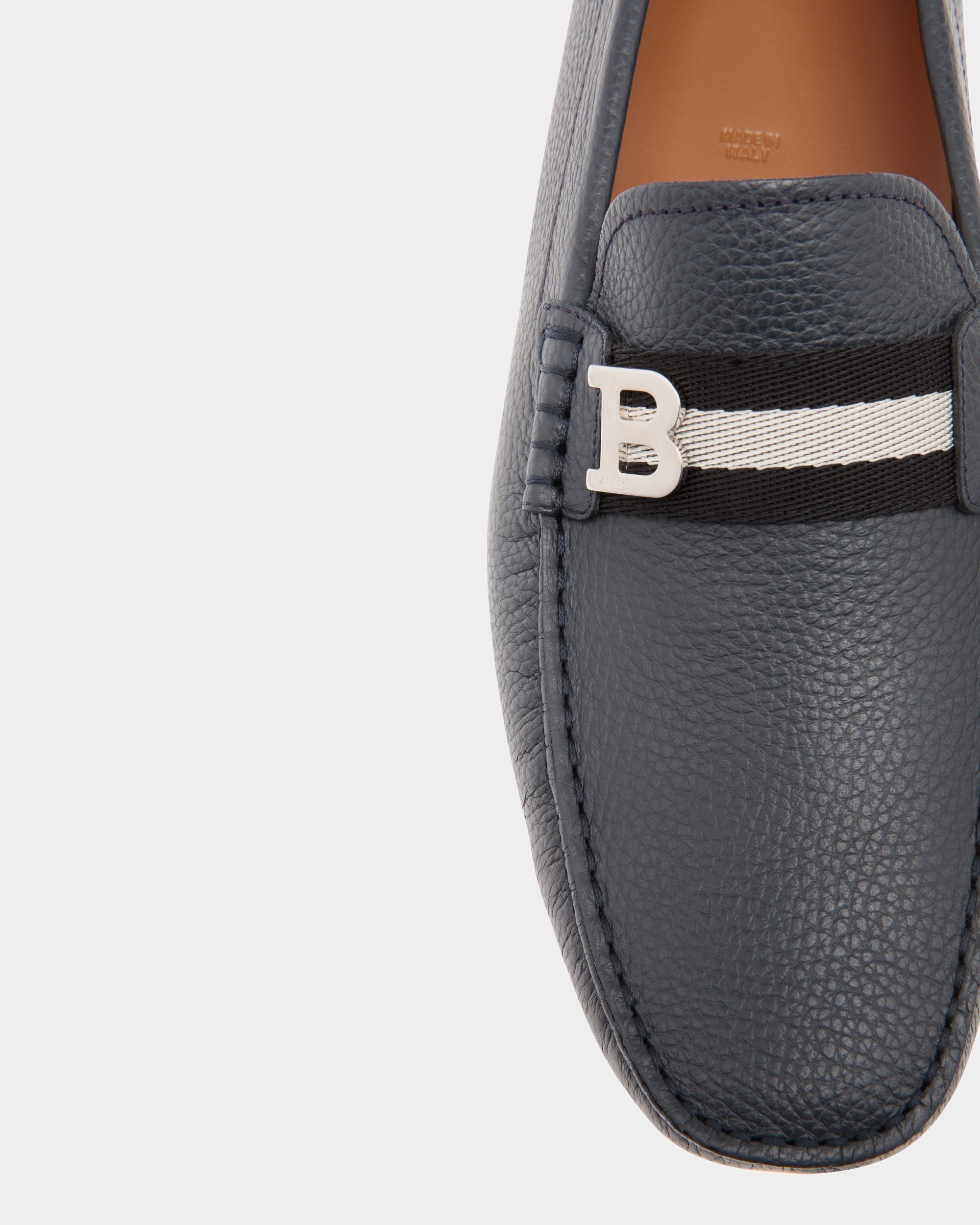 Chaussure Driver En Cuir Grainé Bleu - Homme - Bally - 05