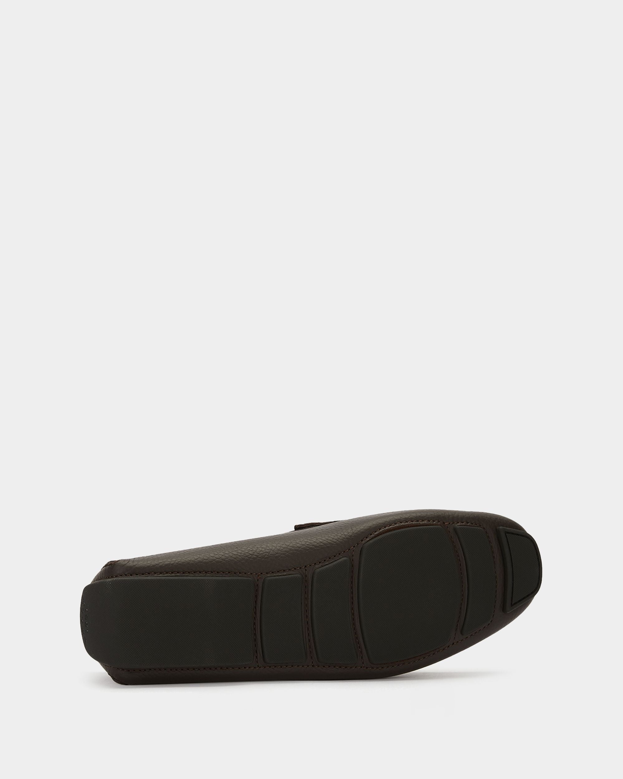 Driver in Brown Grained Leather - Men's - Bally - 04